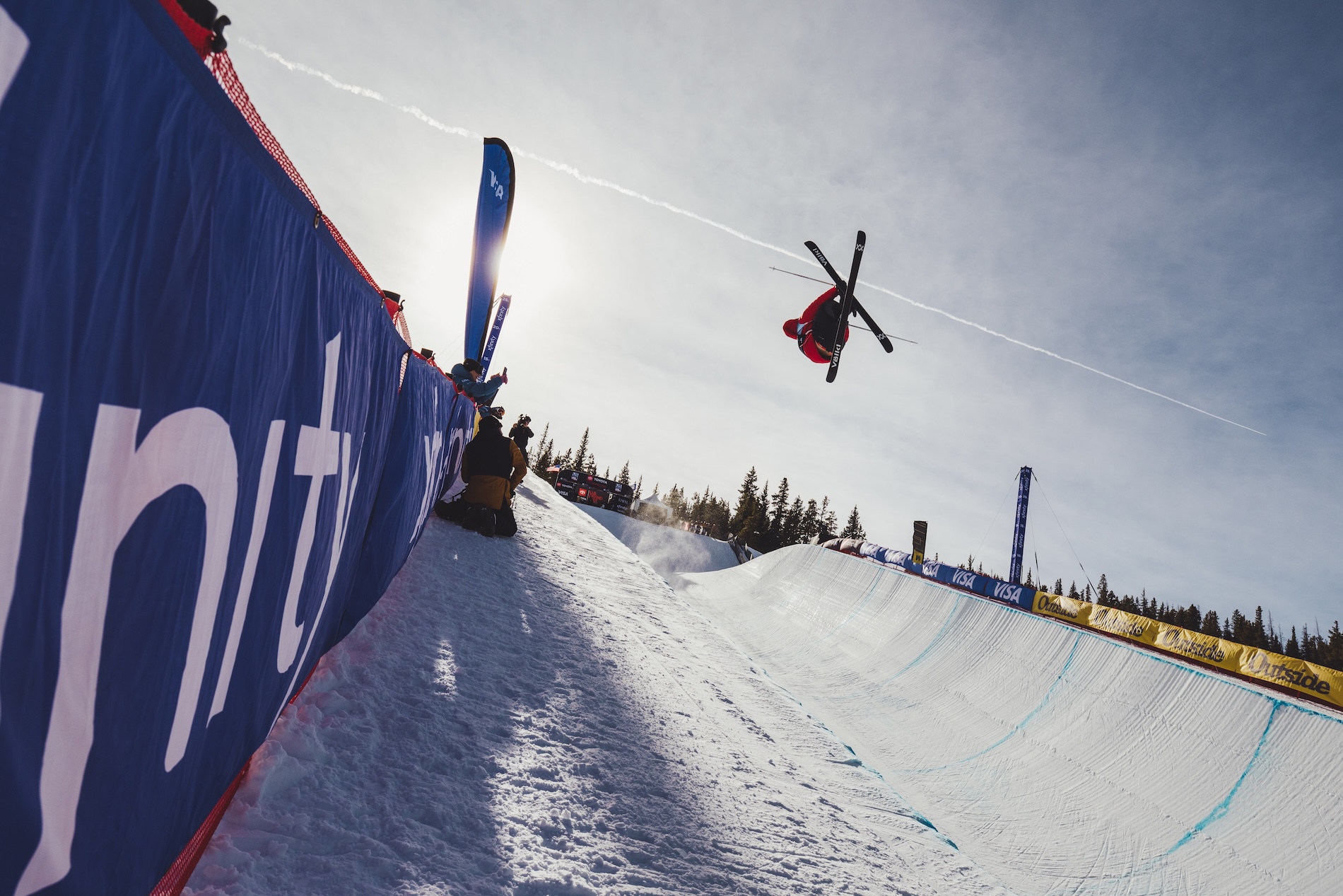 Alex Ferreira skiing at the 2024 Toyota U.S. Grand Prix at Copper Mountain