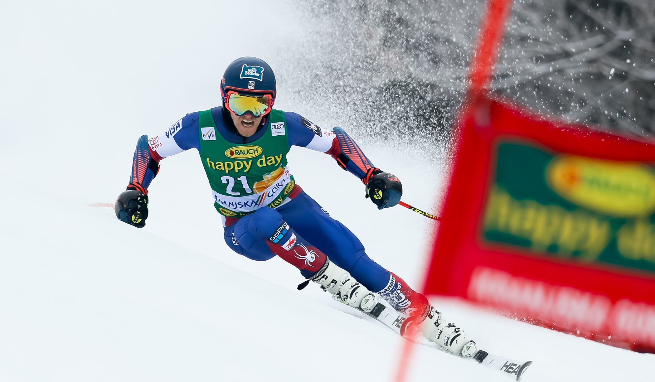 Tommy Ford posted a career-best World Cup giant slalom finish in ninth Saturday in Kranjska Gora, Slovenia. (Getty Images/Agence Zoom - Stanko Gruden)