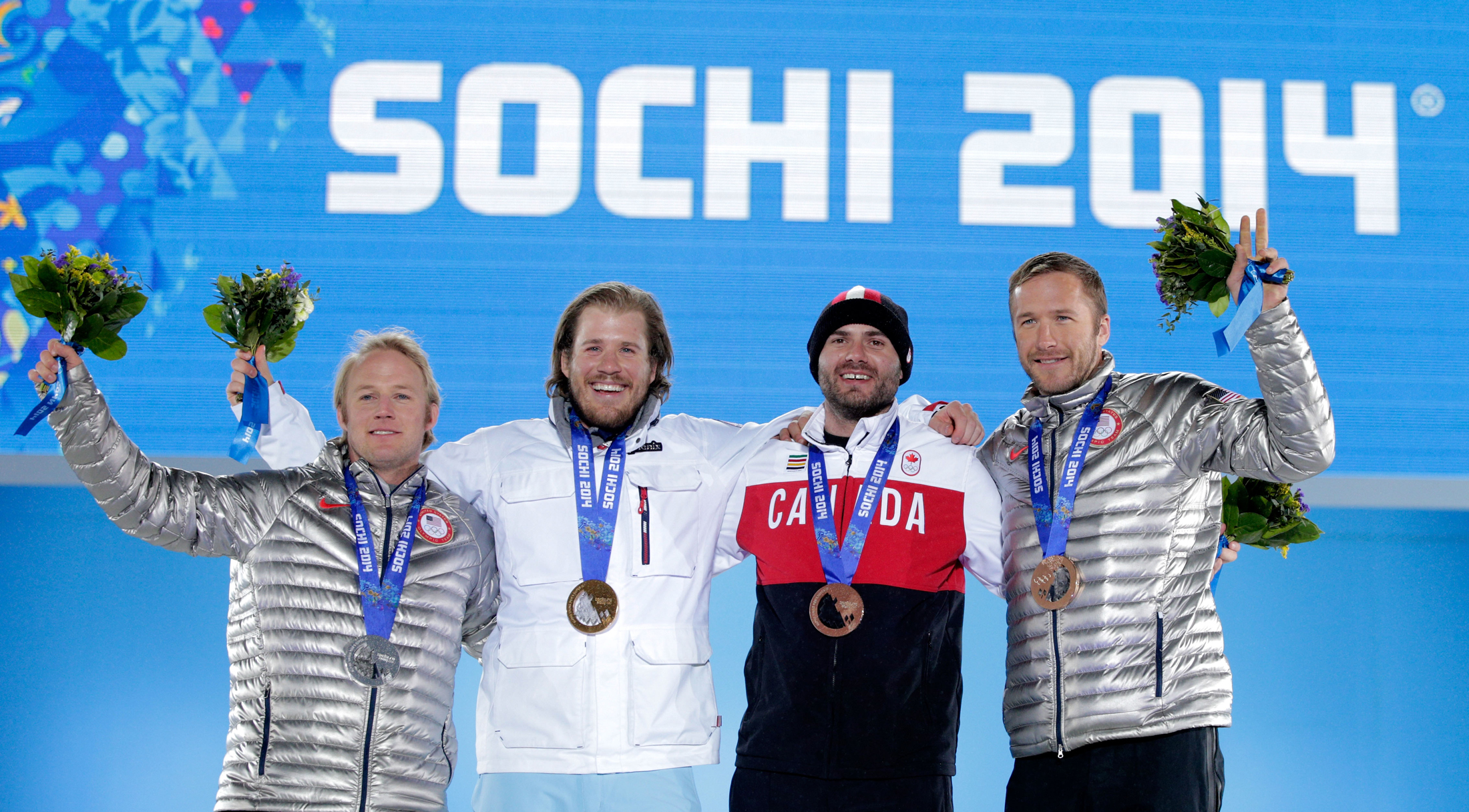 Weibrecht, Miller 2014 Super G Podium