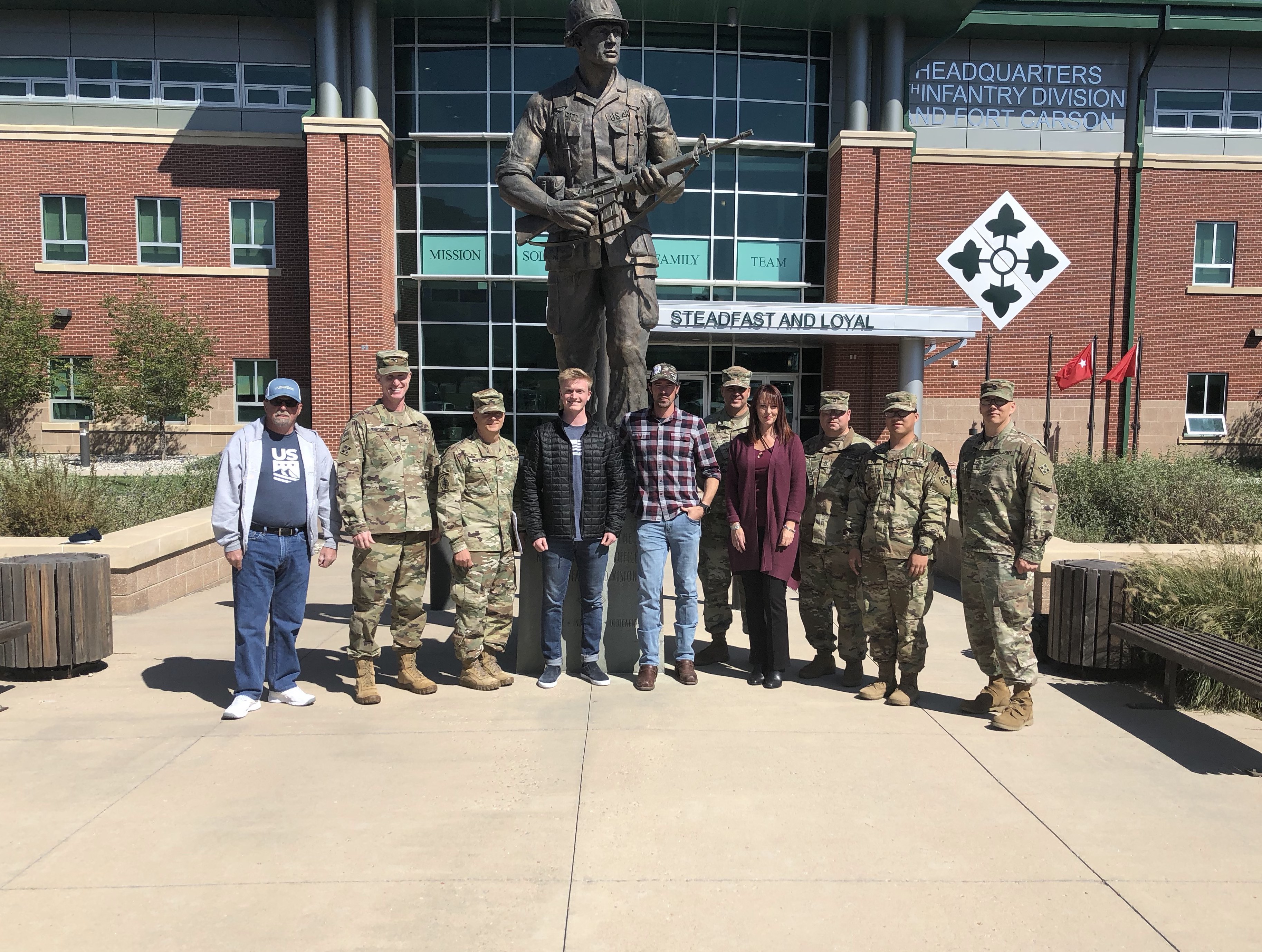 Jason Wolle outside of the Fort Carson VA