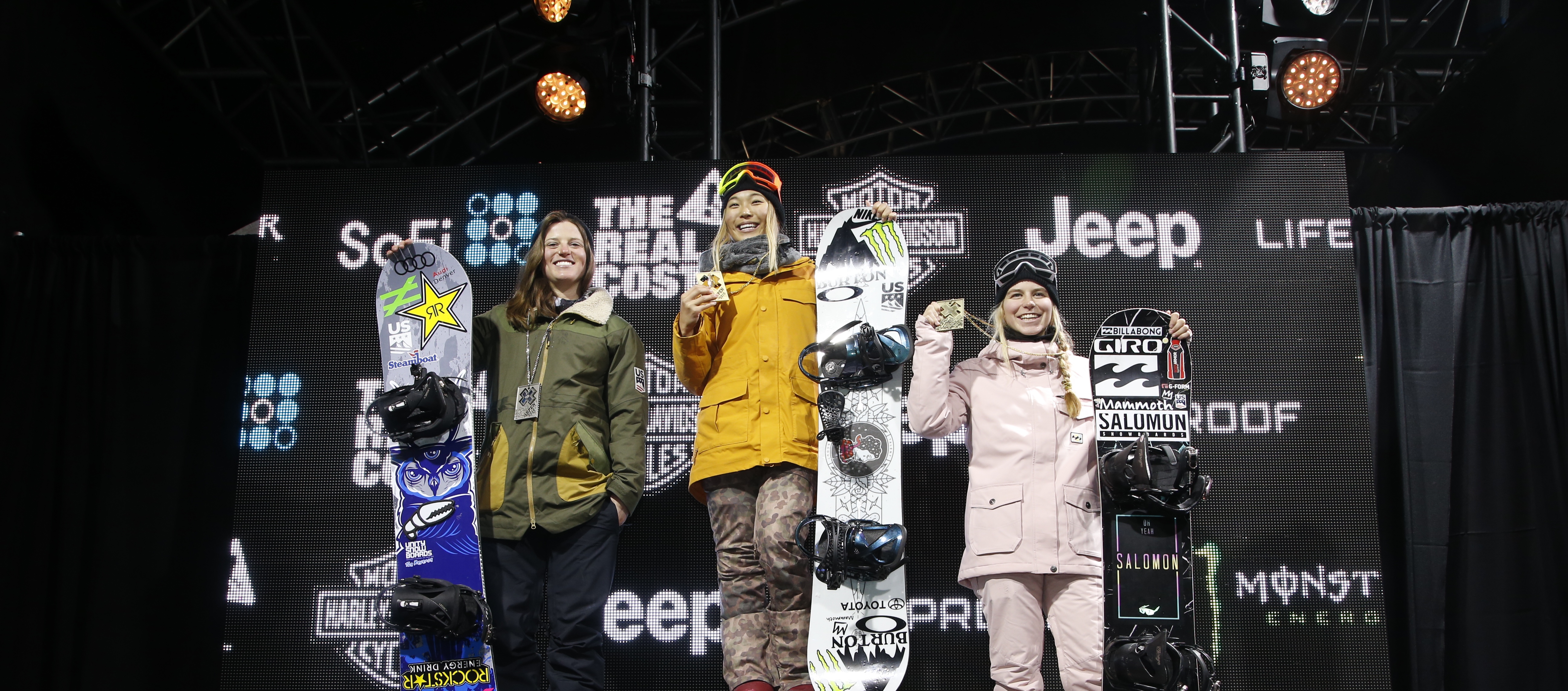 Ladies snowboard podium sweep at xgames