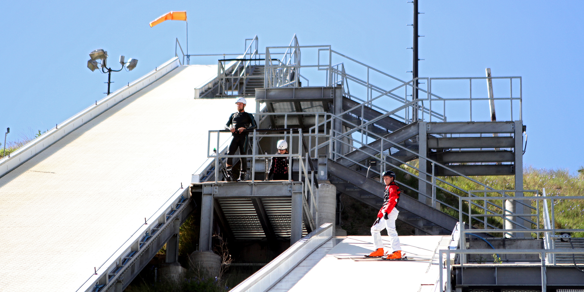 Aerial skiers at UOP