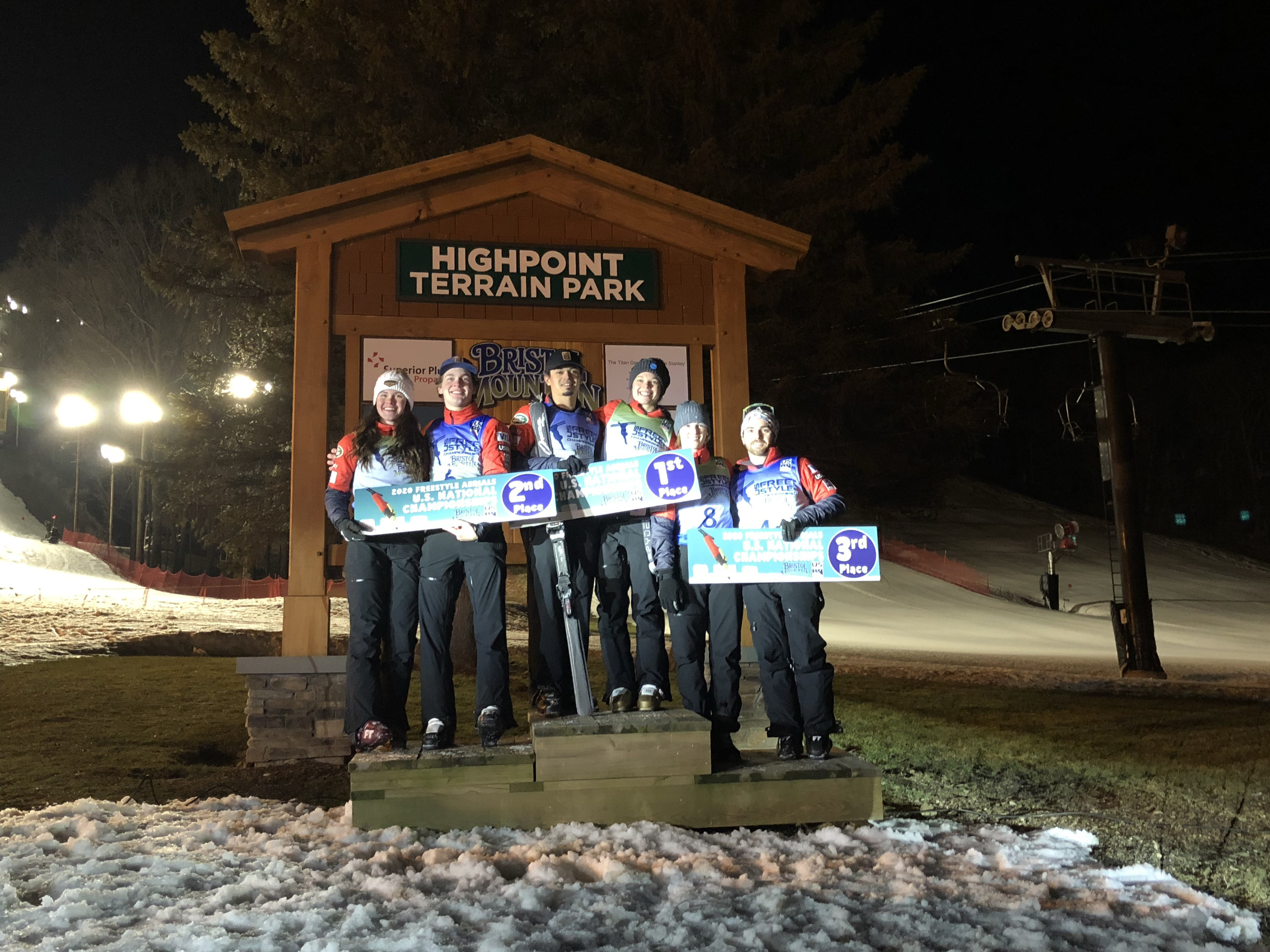 U.S. 2020 Aerials Nationals podium