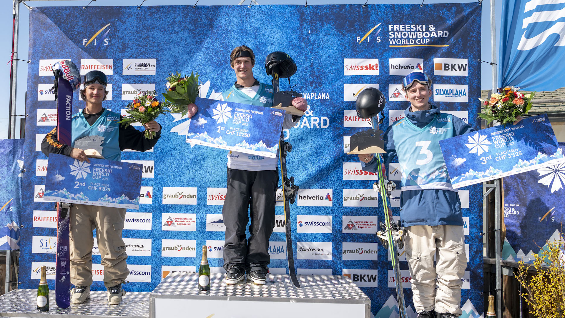 Men's slopestyle podium