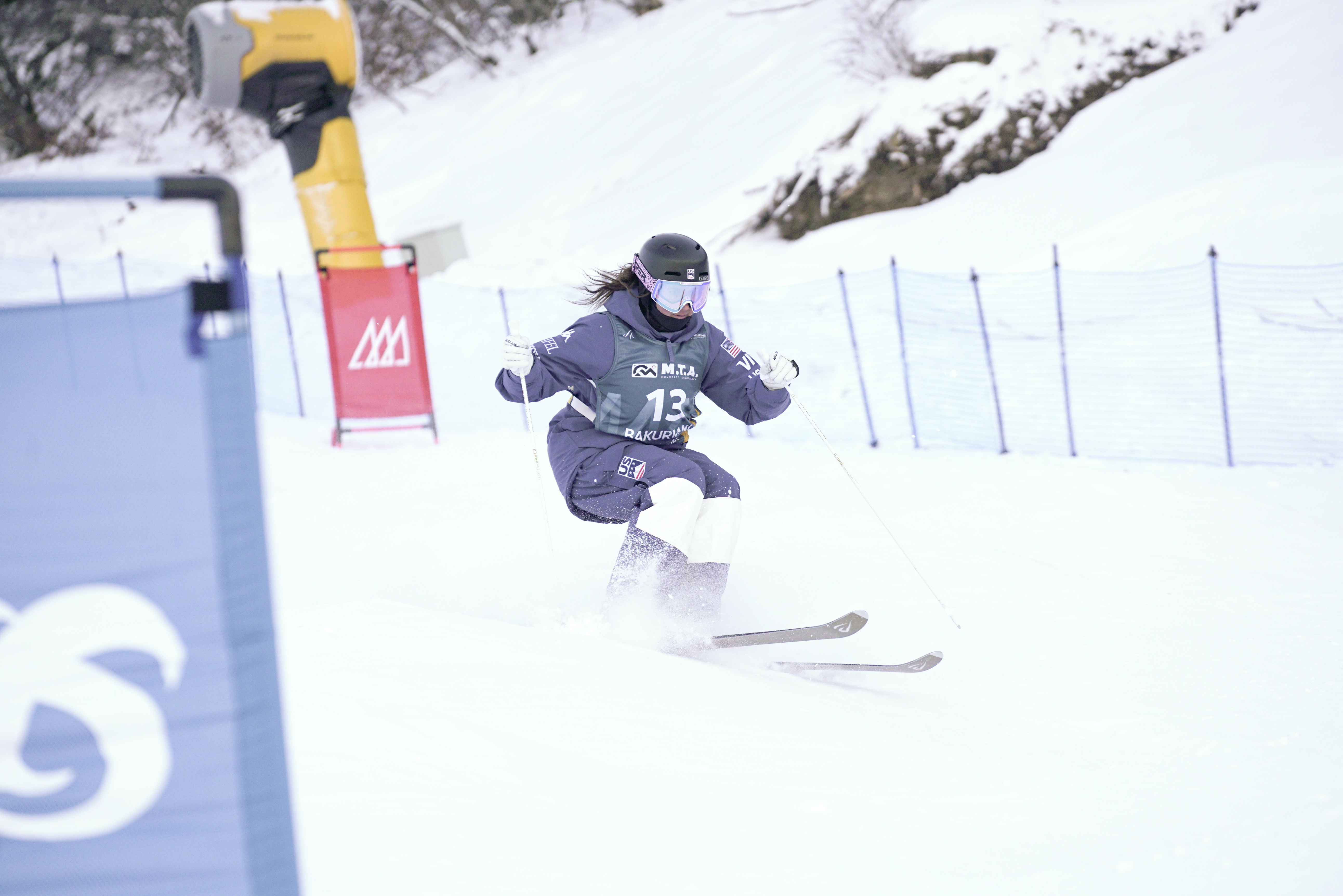 Alli Macuga skis during a training run in Bakuriani, Georgia.