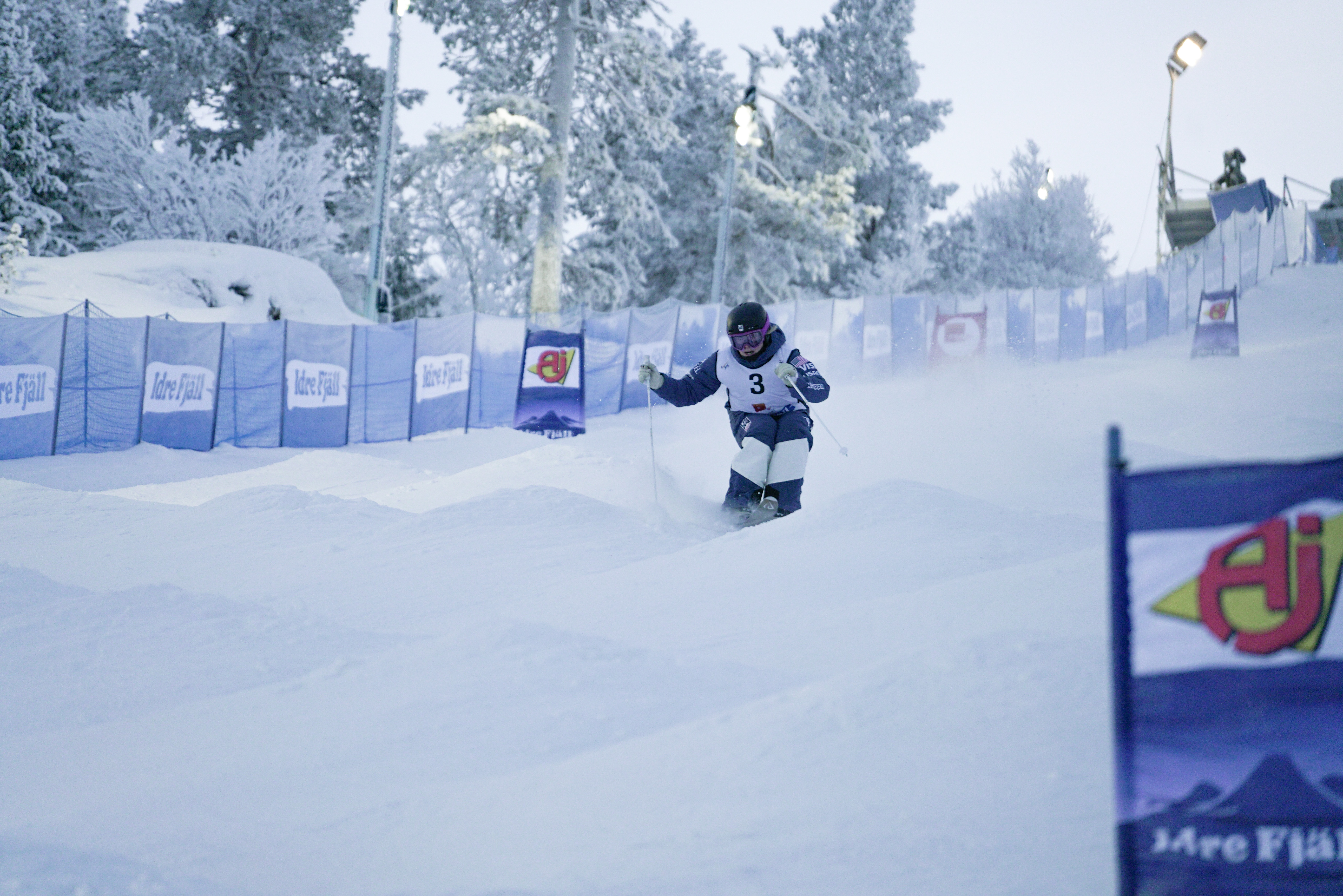 Olivia Giaccio skis during a training run in Idre Fjäll, Sweden