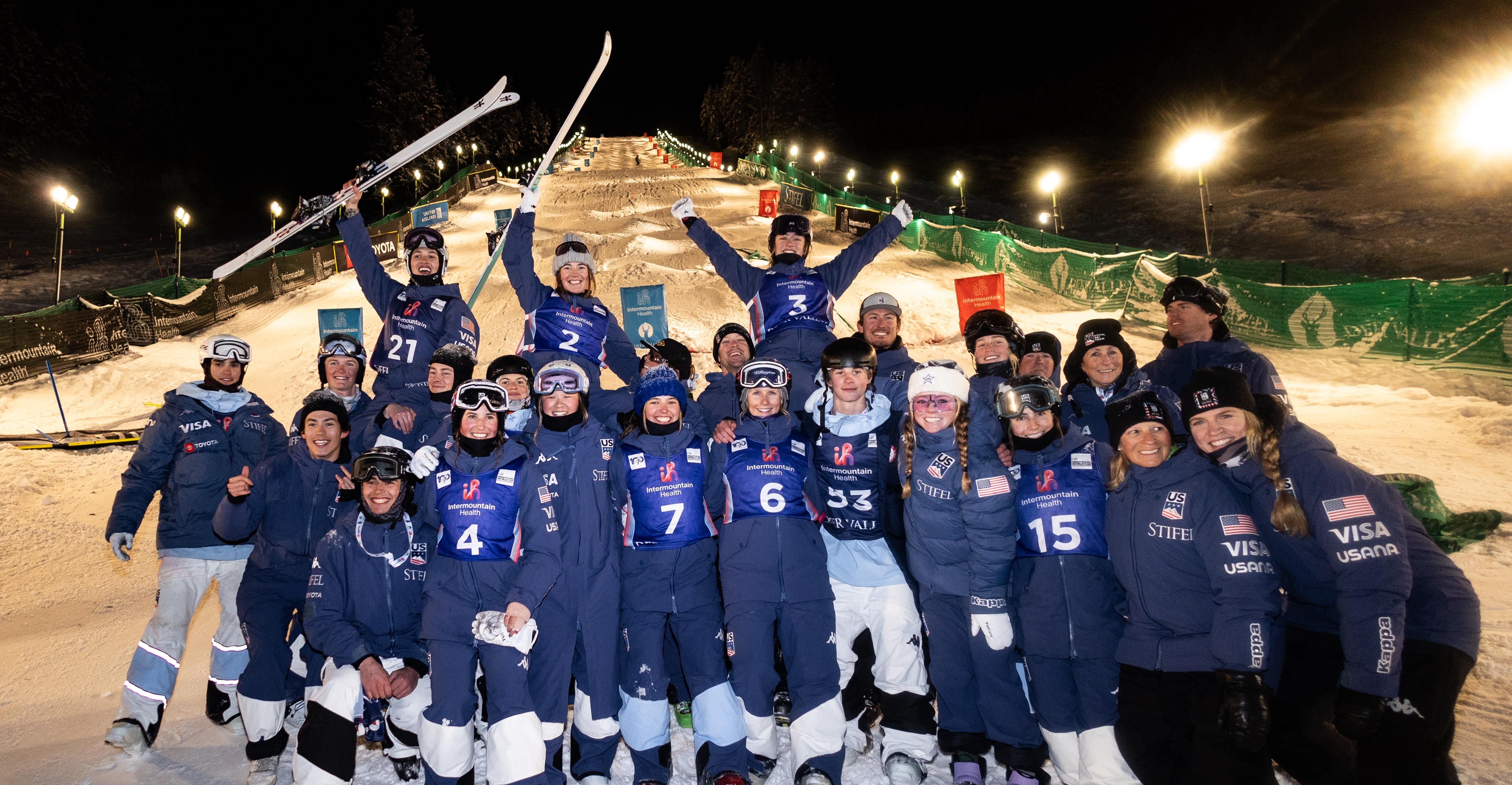 THE MOGULS TEAM CELEBRATES AT DEER VALLEY