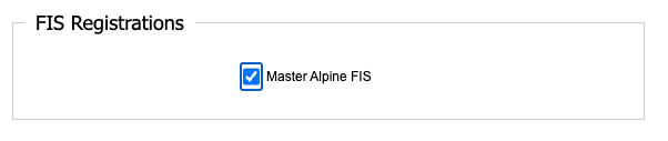 FIS Masters Checkbox