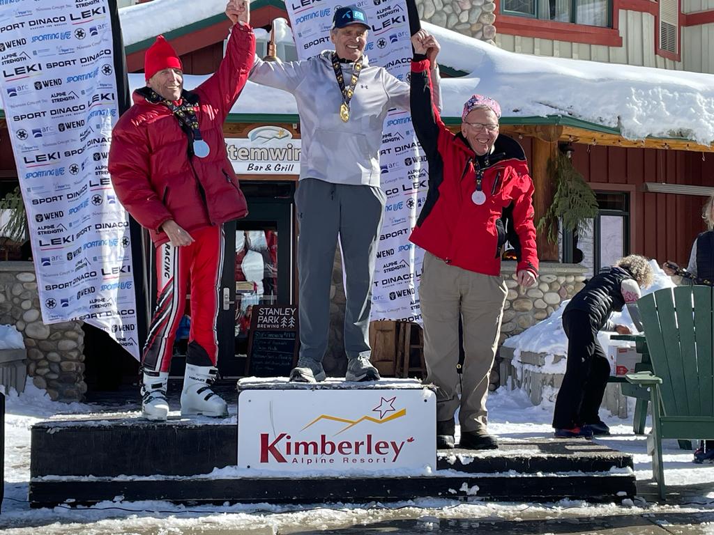 Knut Olberg and Paul Rogers Age Class 11(80-84) at the WCM GS at Kimberley Resort