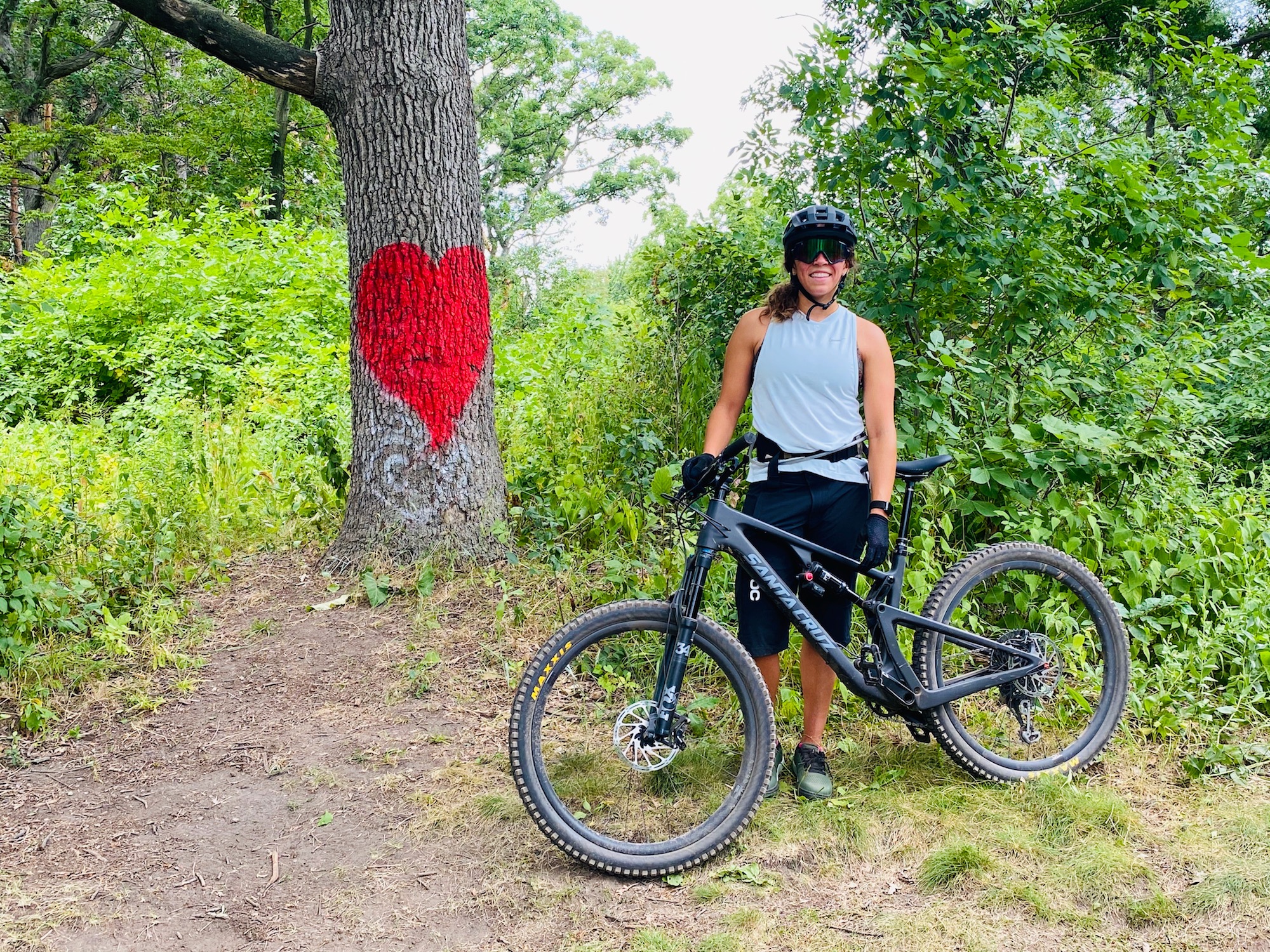 Lauren on her bike ride