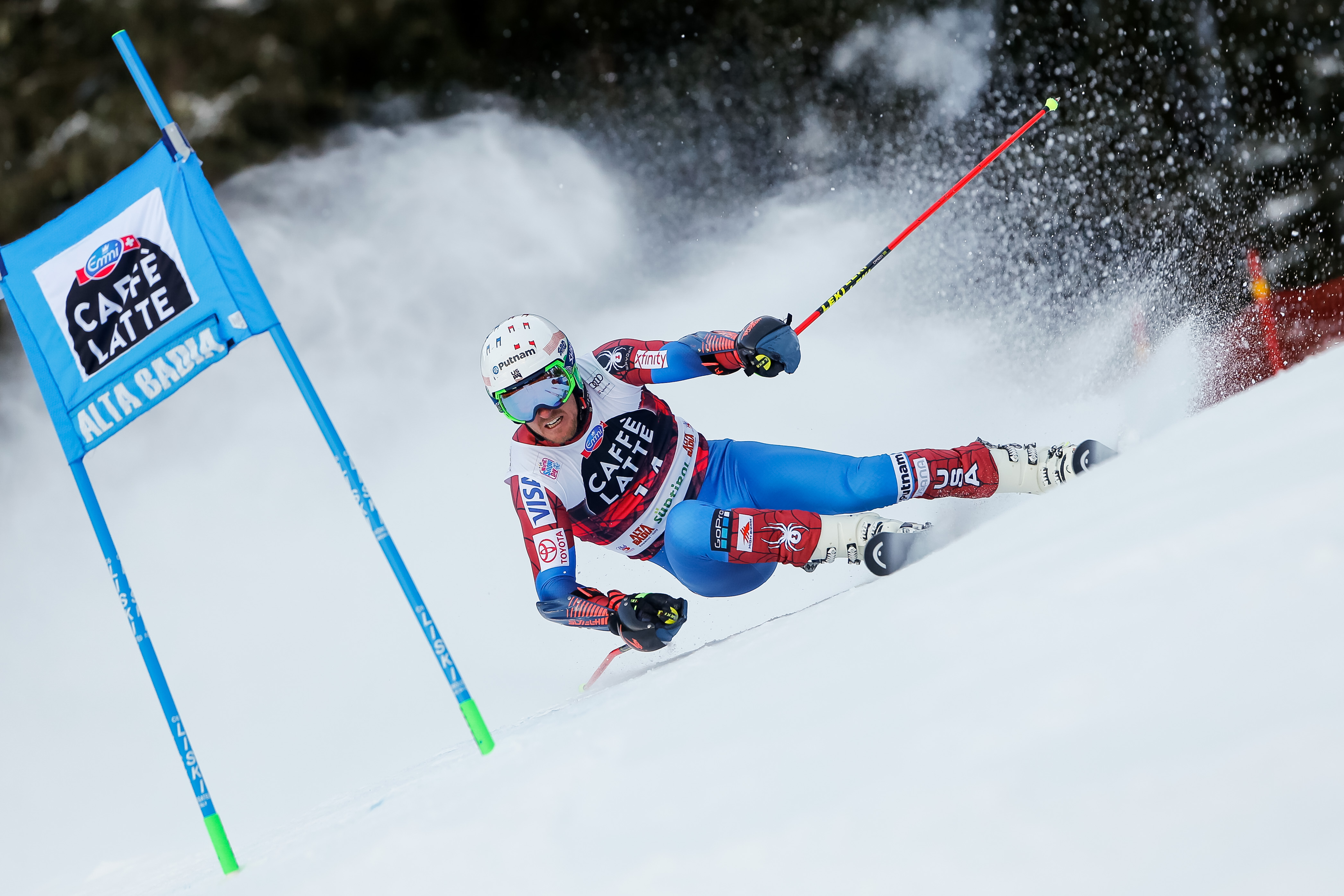 Ted Ligety finished fifth at the Audi FIS Ski World giant slalom Sunday in Alta Badia, Italy.