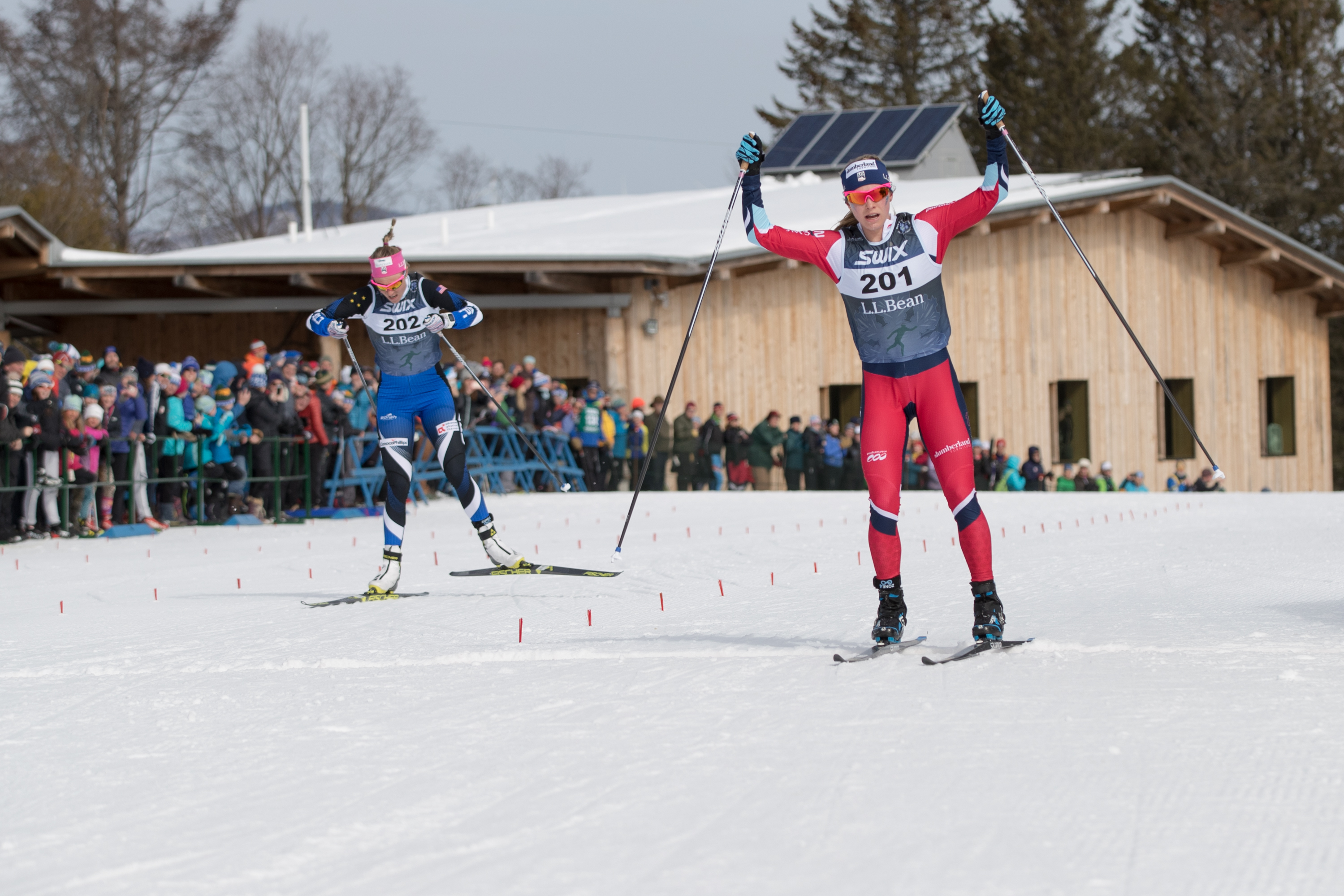Jessie Diggins wins Jessie Diggins wins the 10k freestyle Saturday at the SuperTour finals at Craftsbury Center, Vt. (U.S. Ski & Snowboard - Reese Brown)