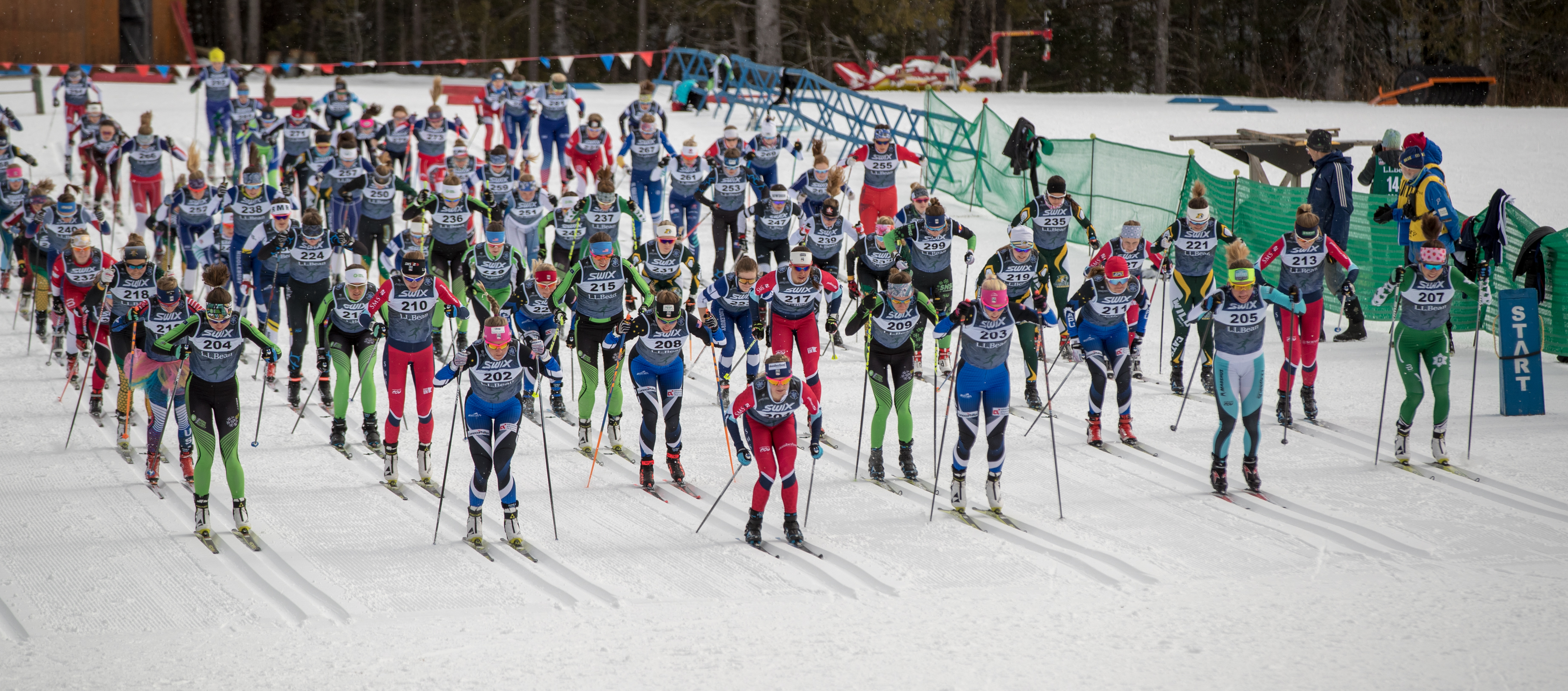 Women's start The women's 10k start at the SuperTour Finals Saturday.  (U.S. Ski & Snowboard - Reese Brown)