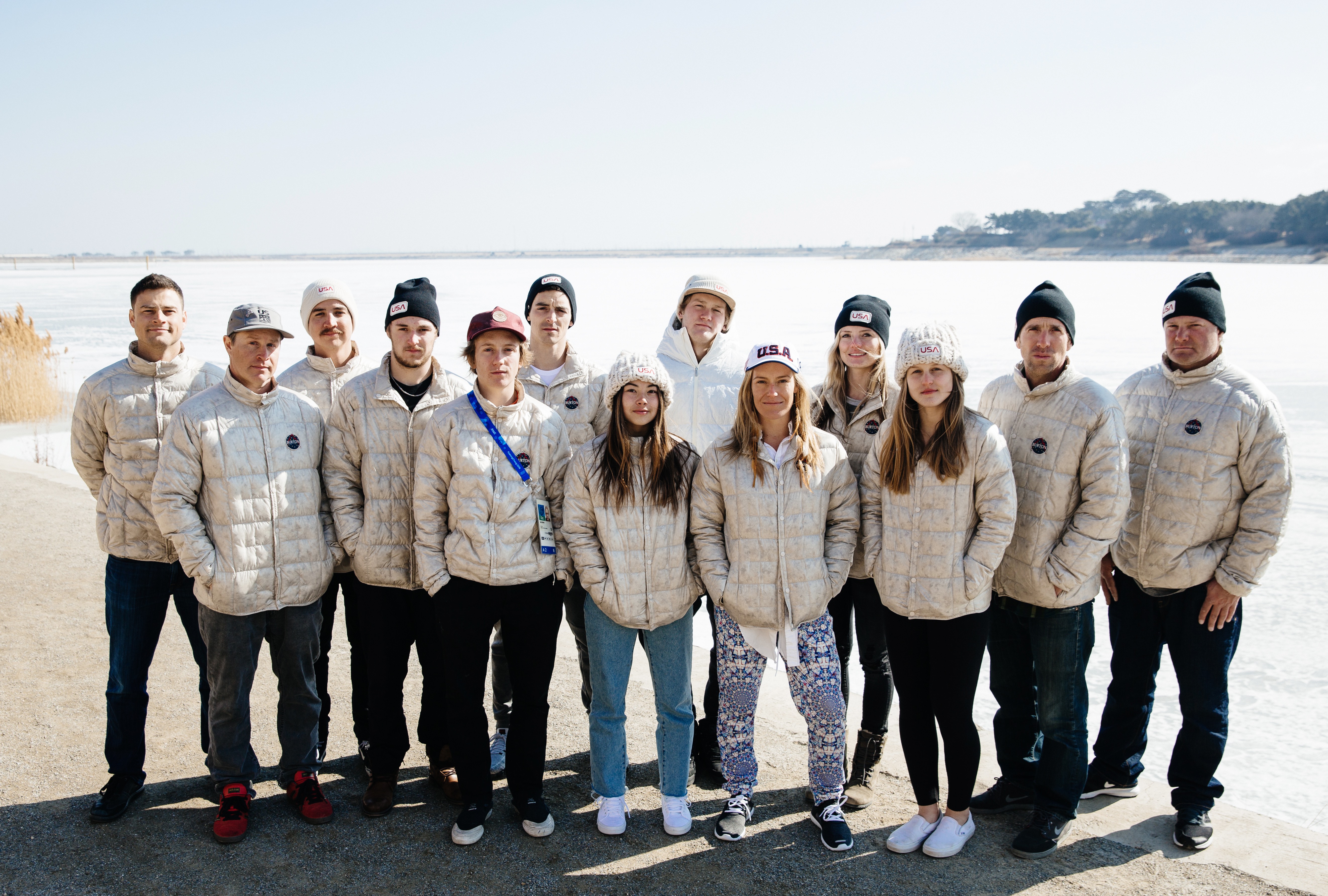 U.S. Snowboard athletes and staff on the cost in PyeongChang. U.S. Snowboard Team athletes and staff in PyeongChang (U.S. Ski & Snowboard).