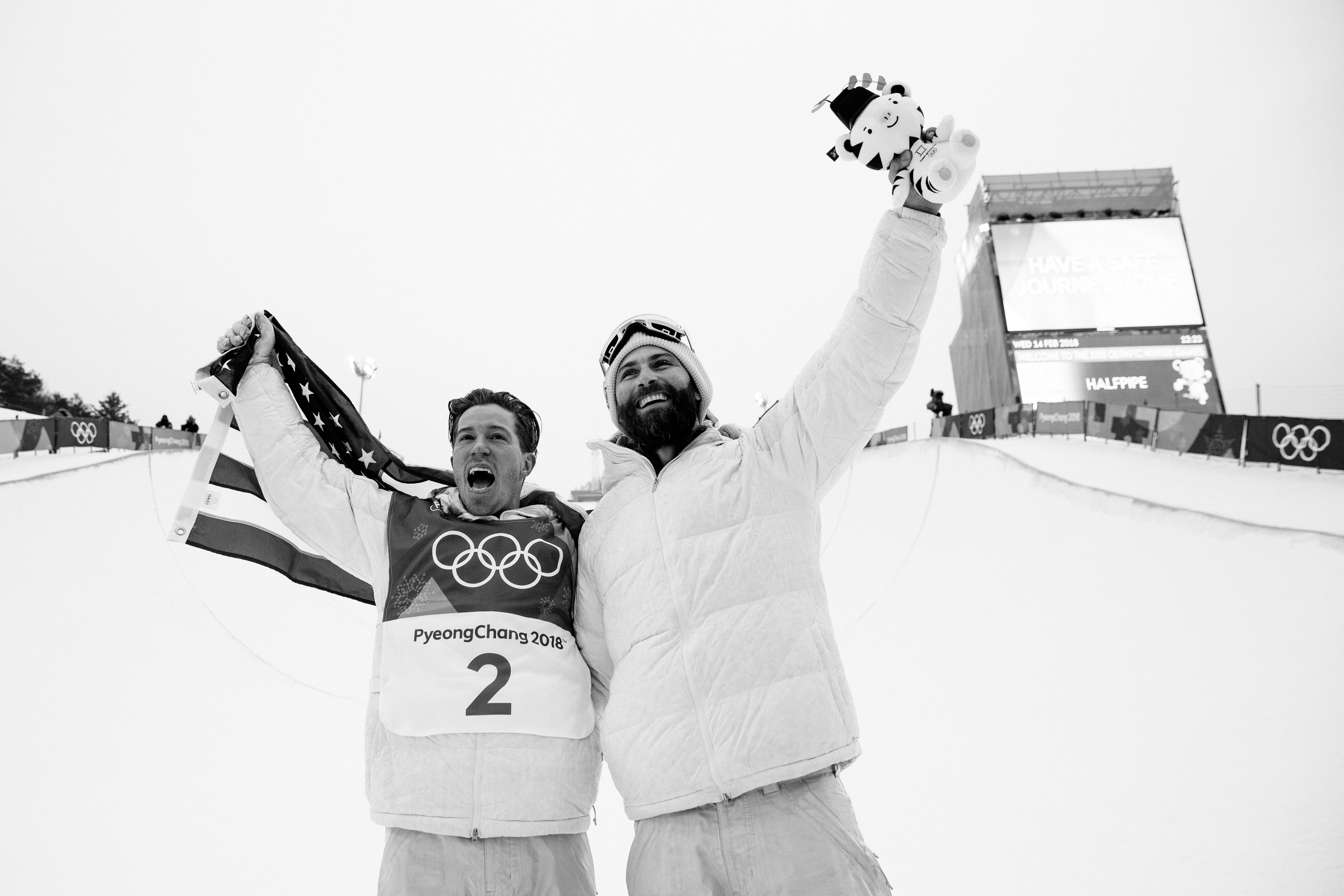 Shaun White and JJ Thomas at 2018 Olympic Winter Games PyeongChang Olympic Halfpipe Gold Medalist Shaun White and new U.S. Ski & Snowboard coach JJ Thomas (U.S. Ski & Snowboard).