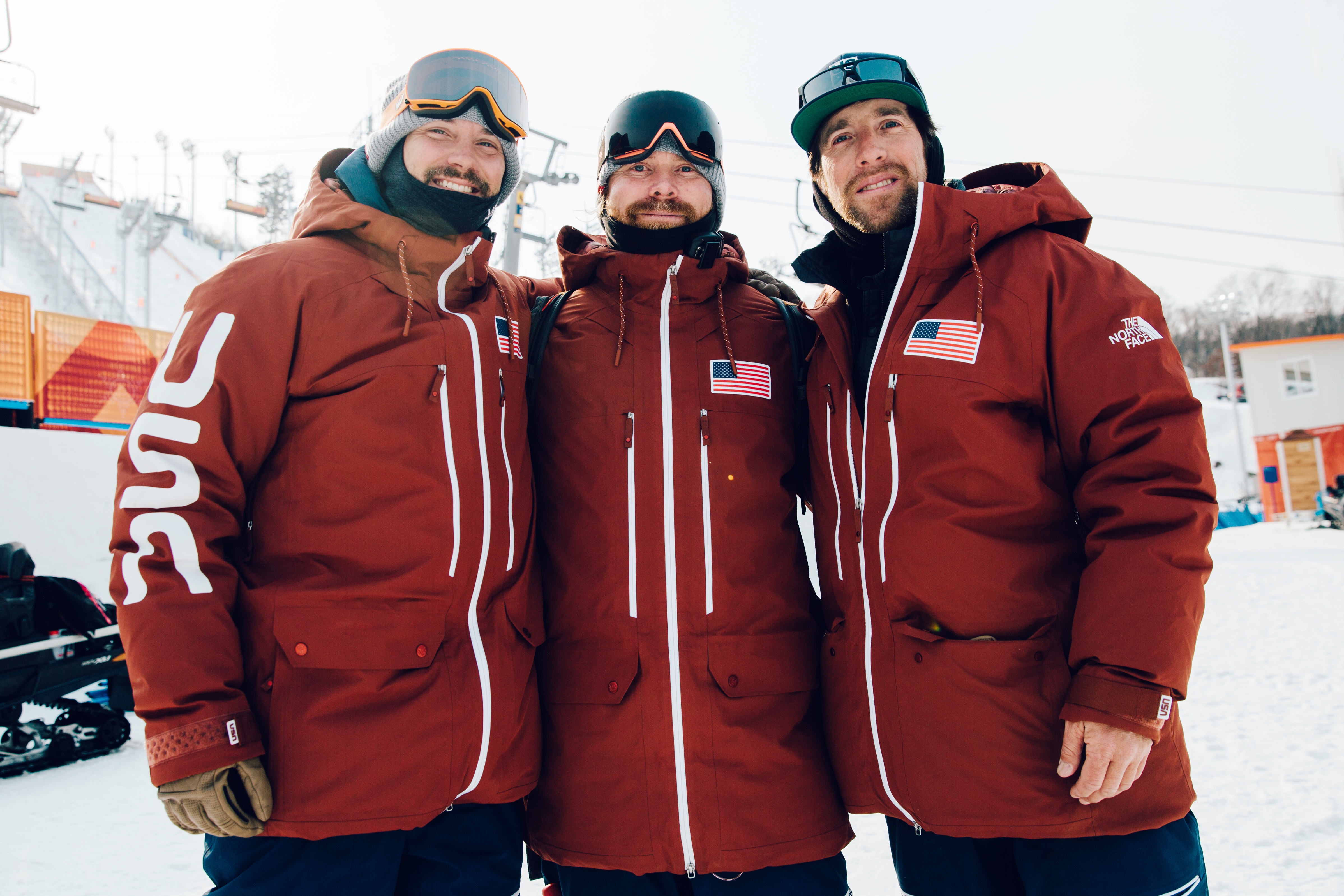 Freeski Coaches at the 2018 PyeongChang Olympics Freeski coaches DJ Montigny, Skogen Sprang, and Head Coach Mike Jankowski in PyeongChang (U.S. Ski & Snowboard).