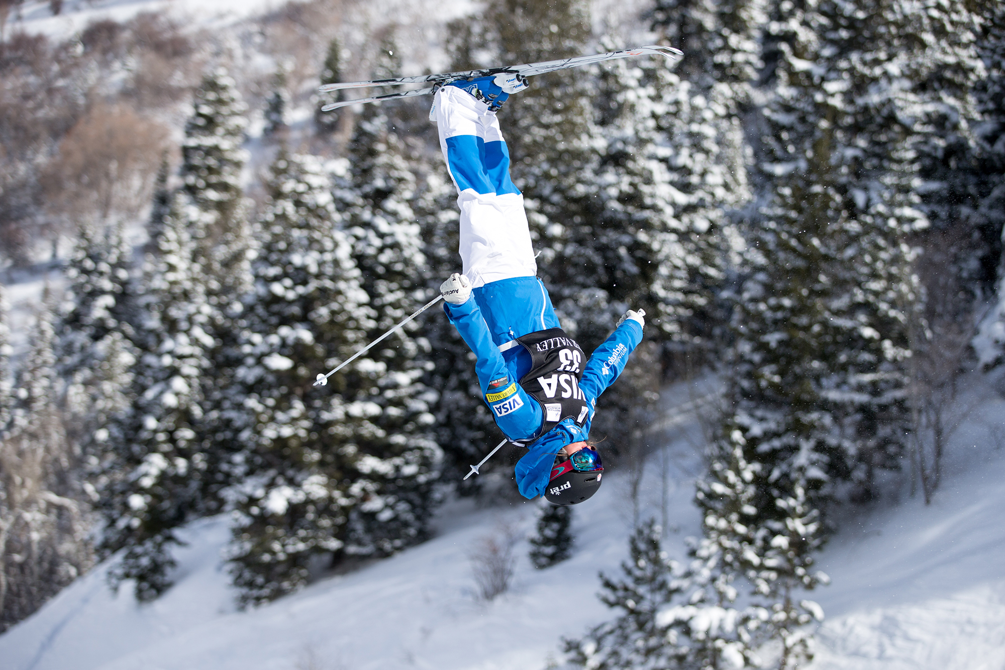 Tess Johnson during training at the 2016 FIS Visa Freestyle International World Cup at Deer Valley