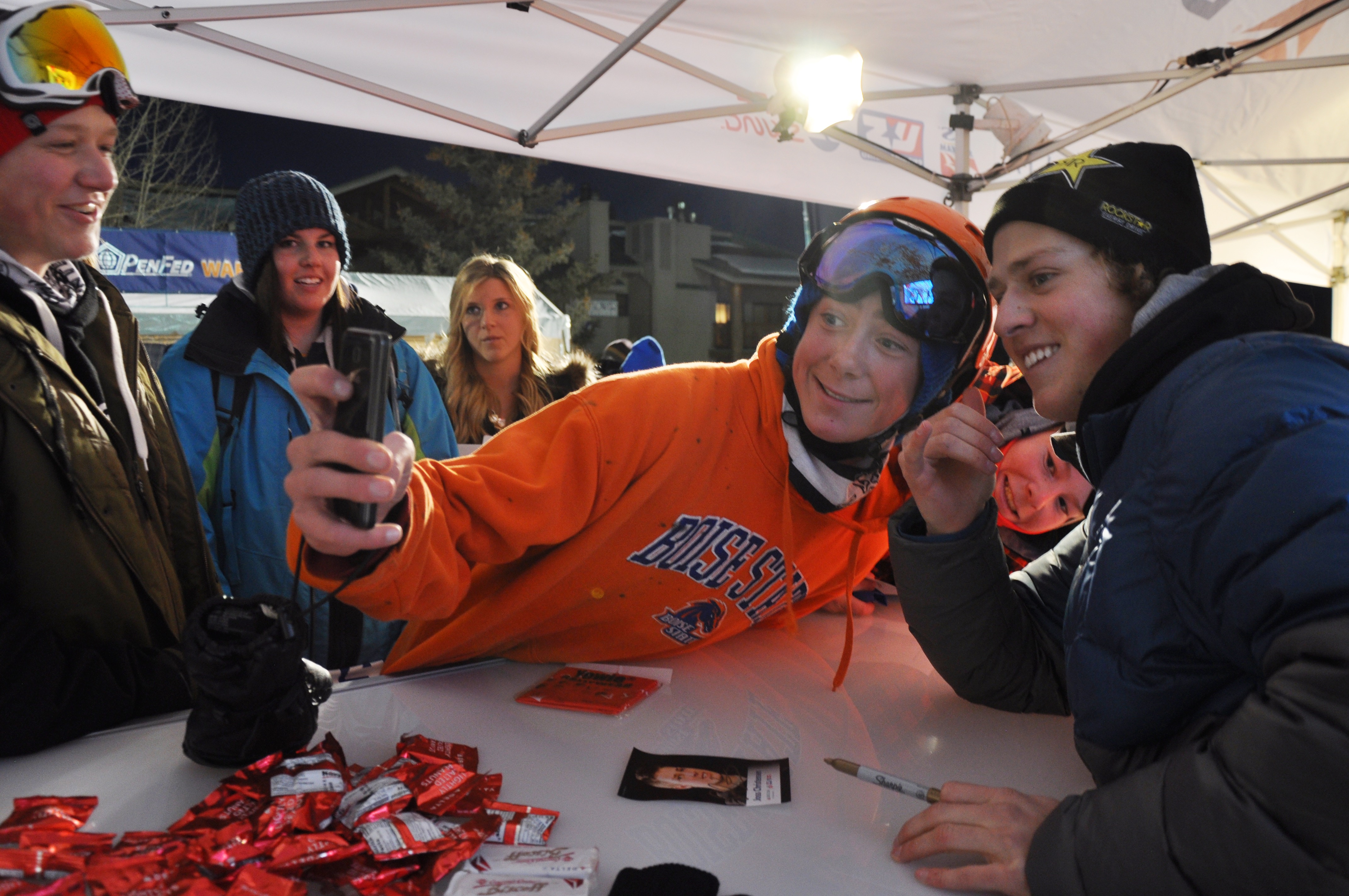 Autograph signing with Joss Christensen at the 2014 Freeskiing Grand Prix at Park City Mountain. (Katie Perhai/U.S. Ski & Snowboard) Joss Christensen signing autographs in Park City, Utah.