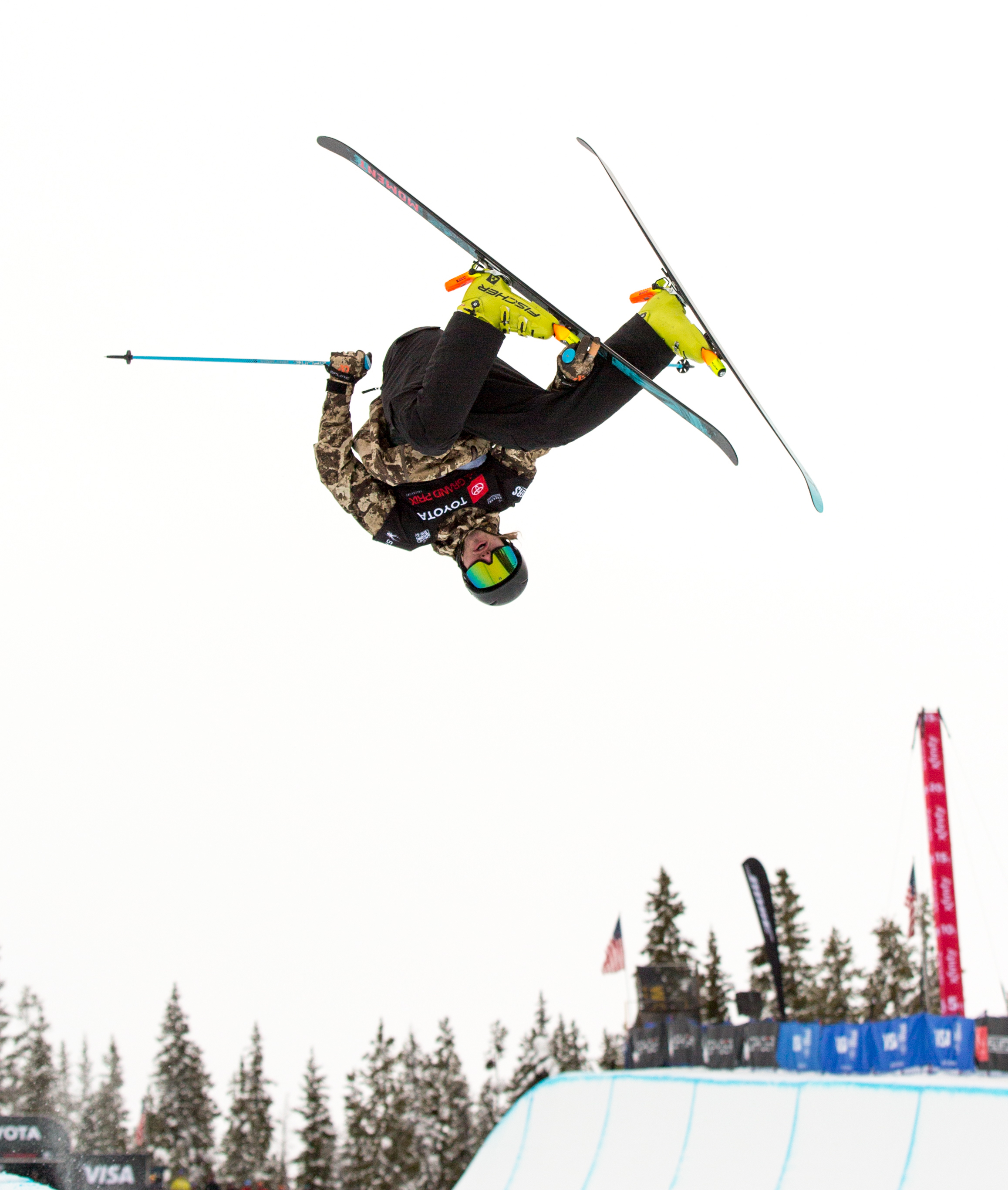 David Wise at the 2018 Toyota U.S. Grand Prix freeski finals at Copper Mountain. (U.S. Ski & Snowboard) David Wise in the halfpipe at Copper Mountain