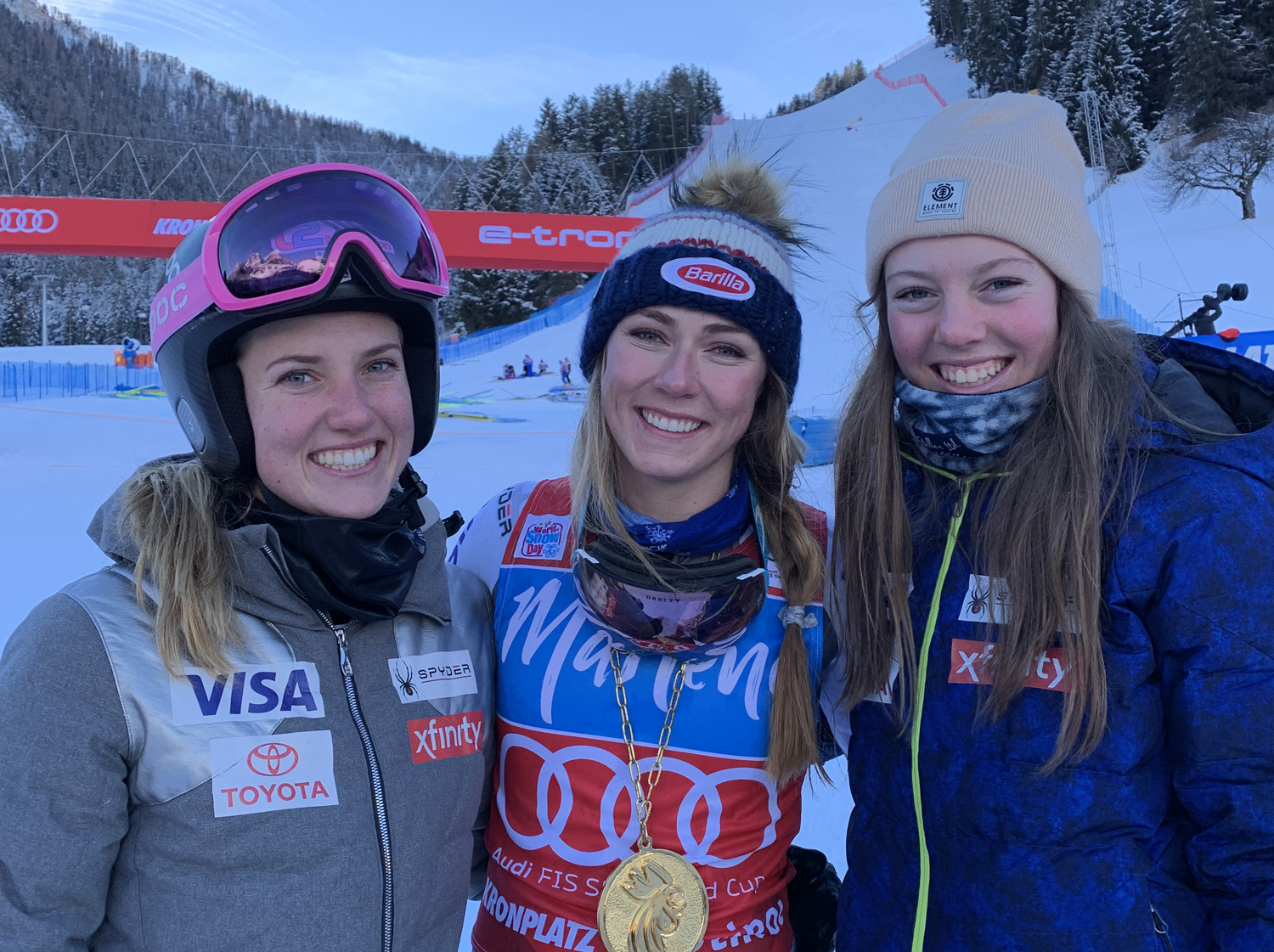 Nina, Mikaela, AJ Kronplatz 2019 Nina, Mikaela, AJ