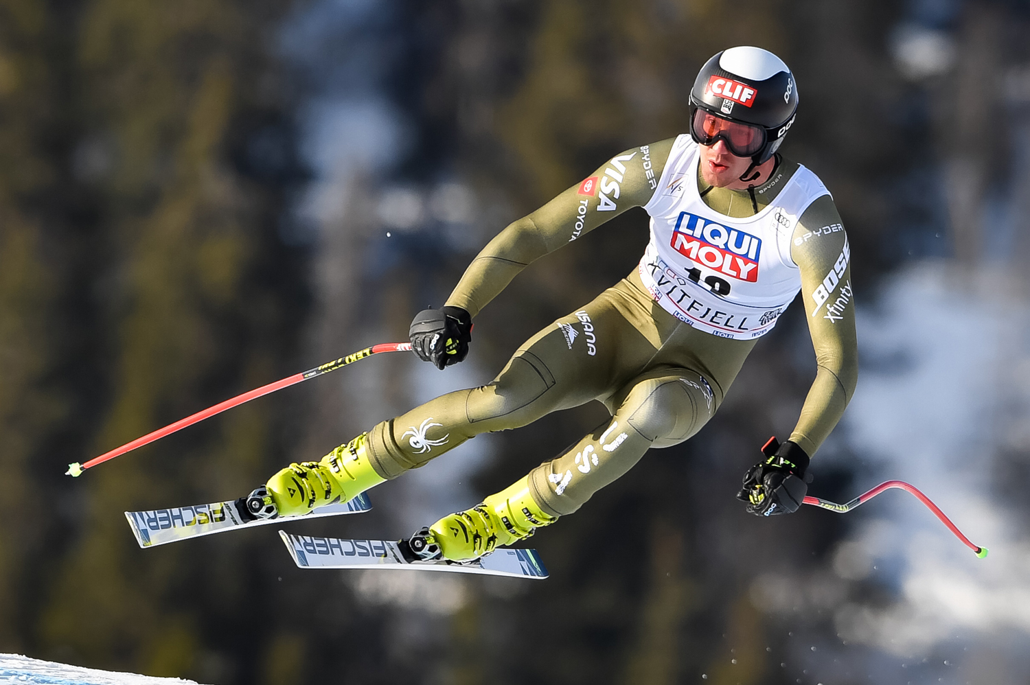 Bryce Bennett finished 12th in Saturday's FIS Ski World Cup downhill in Kvitfjell, Norway. (Getty Images/Agency Zoom - Jonas Ericsson) Bryce Bennett