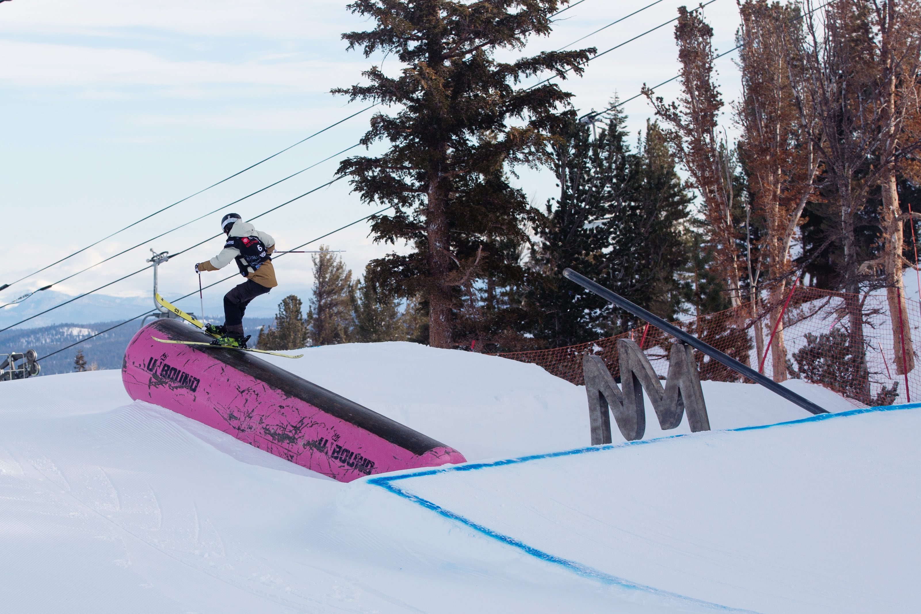 Julia Krass at the freeski slopestyle finals podium at the 2019 Toyota U.S. Grand Prix at Mammoth Mountain, CA. (U.S. Ski & Snowboard - Sarah Brunson) Krass at Mammoth