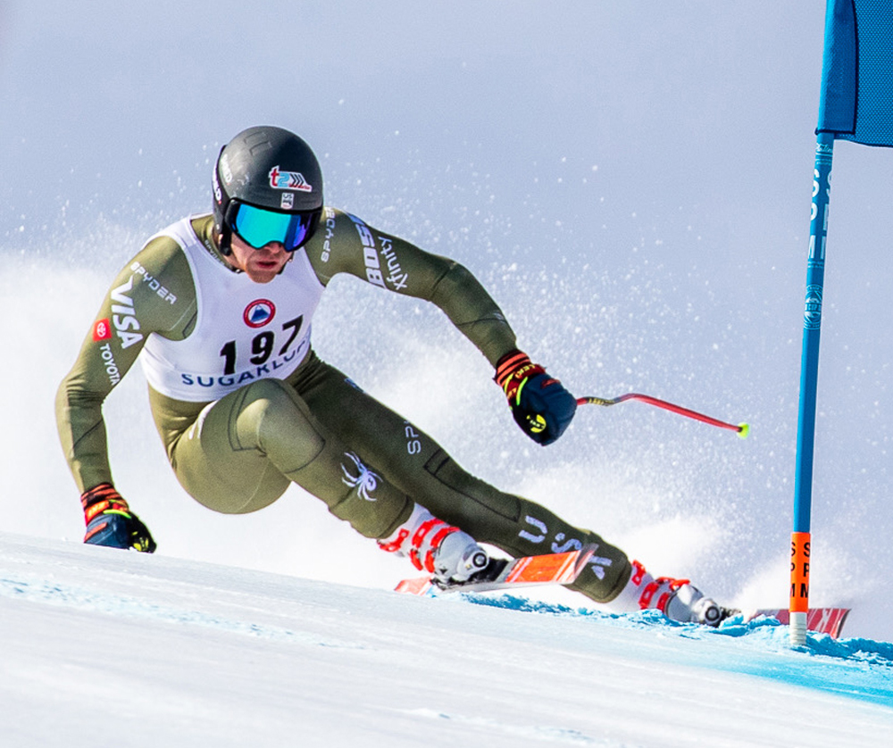 Ryan Cochran-Siegle defended his super-G title at Sugarloaf Wednesday. (Photo credit - Jamie Walter) Ryan Cochran-Siegle