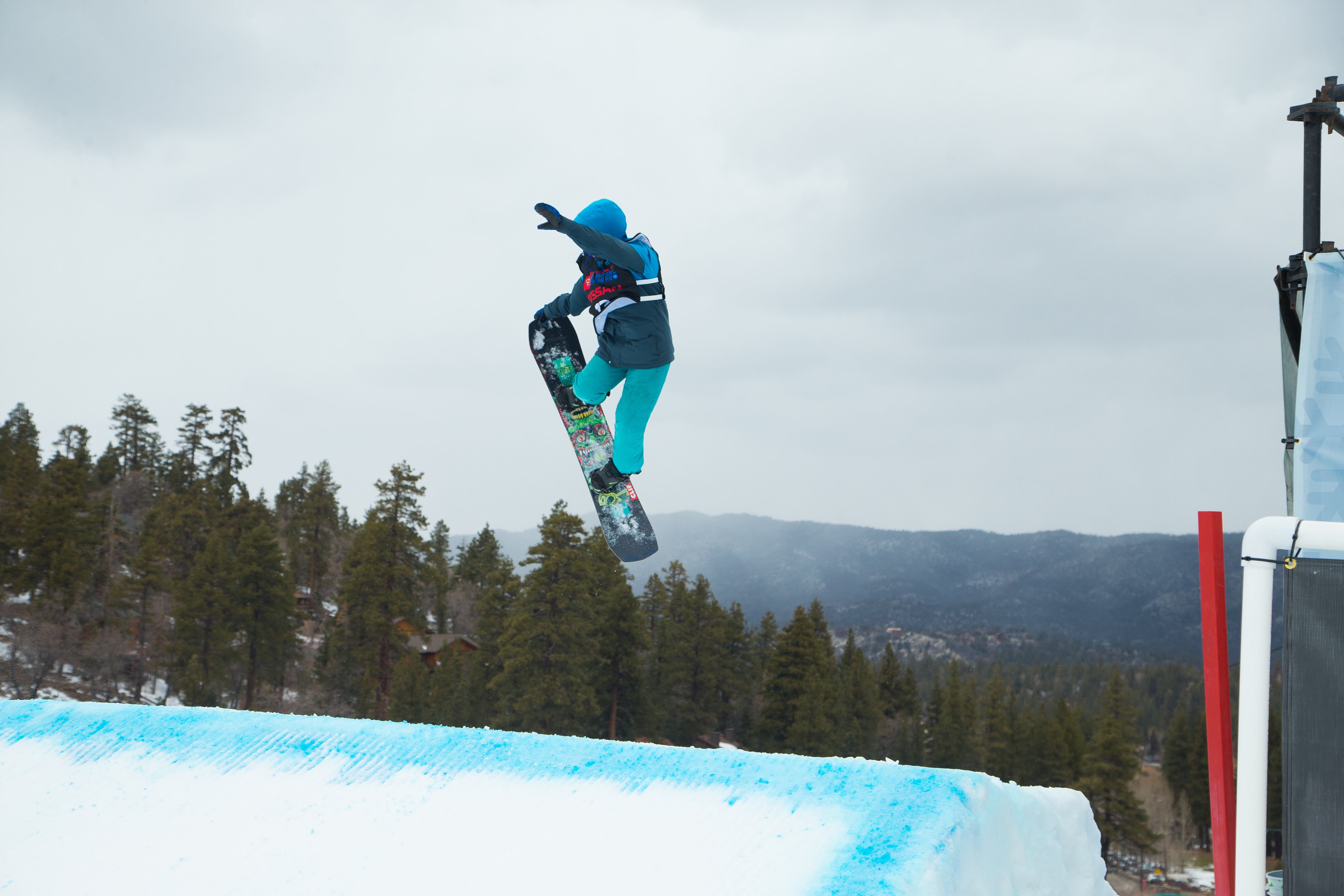 Supergirl Snow Pro competitor in the big air competition. (Supergirl Snow Pro) Supergirl Snow Pro