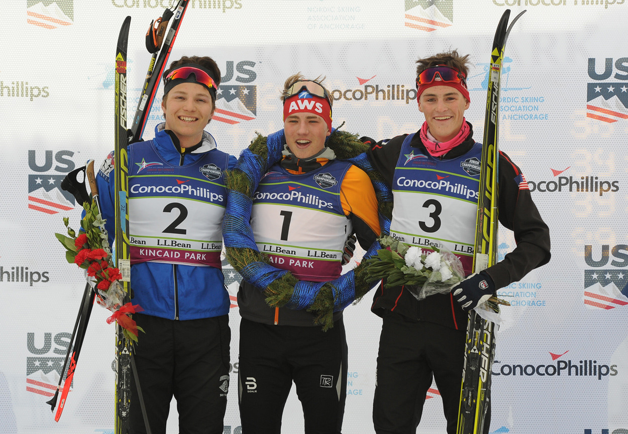 Gus Schumacher on the Podium