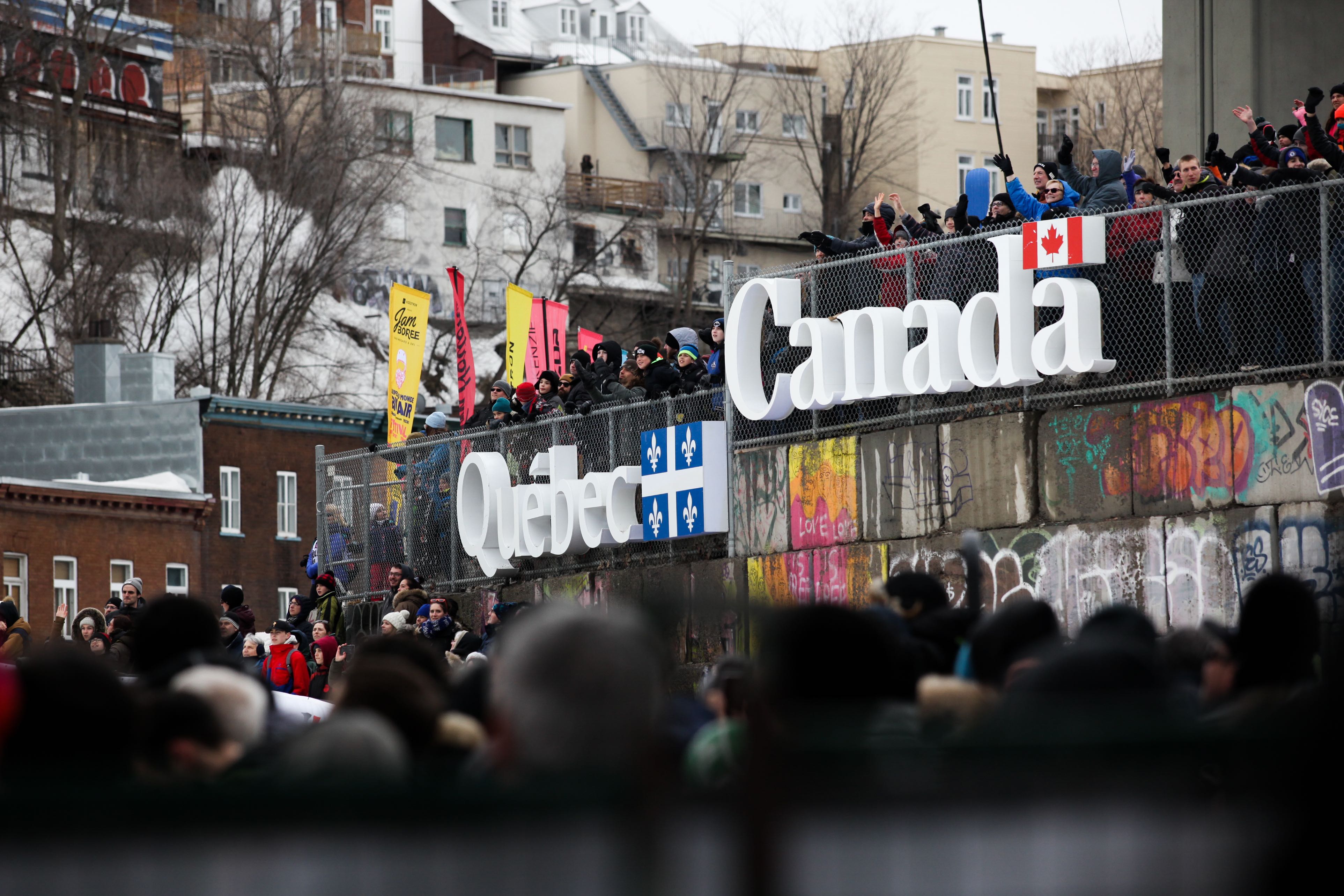 2018 Quebec City FIS World Cup Big Air. (FIS Freestyle)  Quebec Crowd