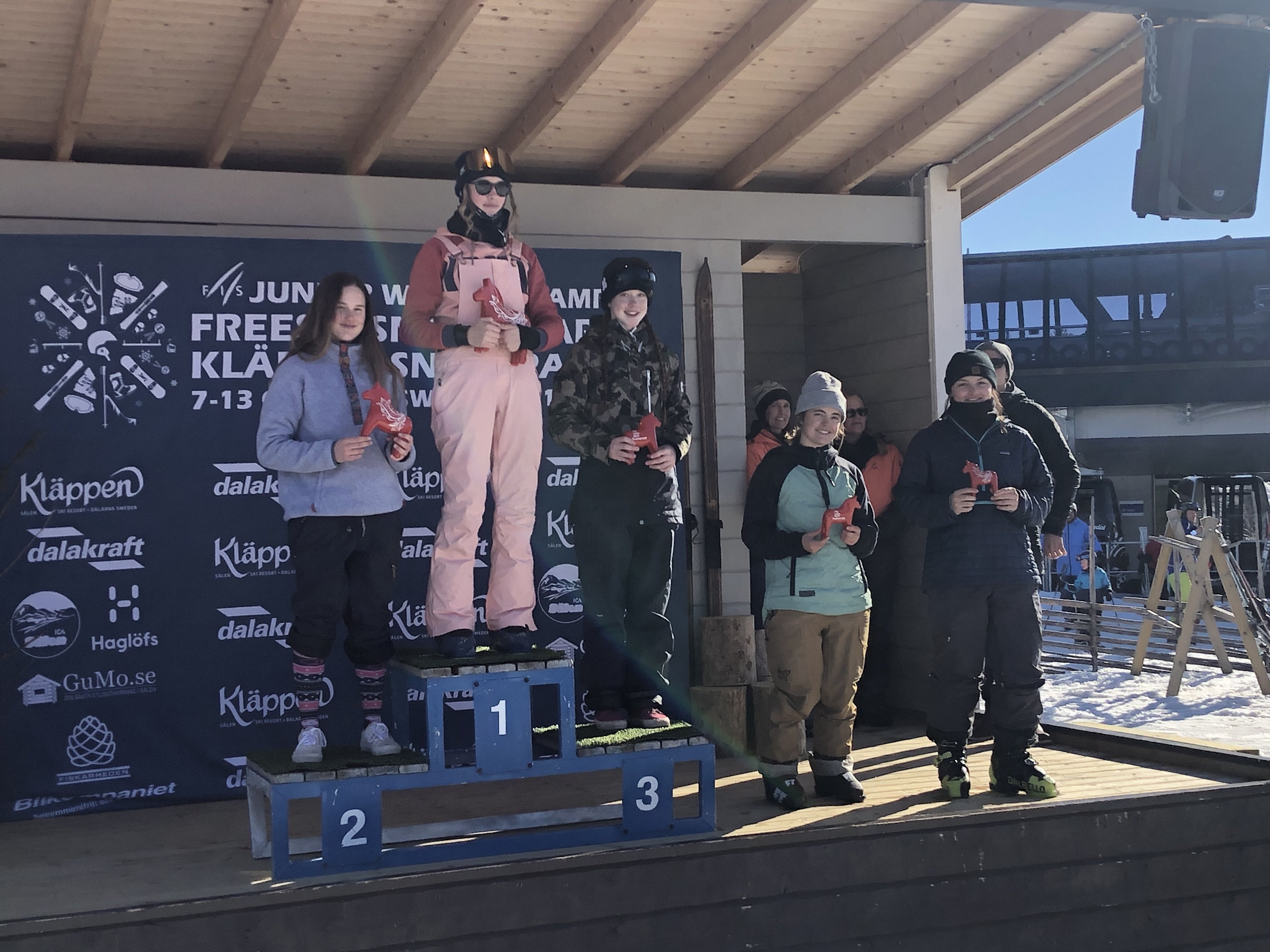 Women's Freeski big air podium