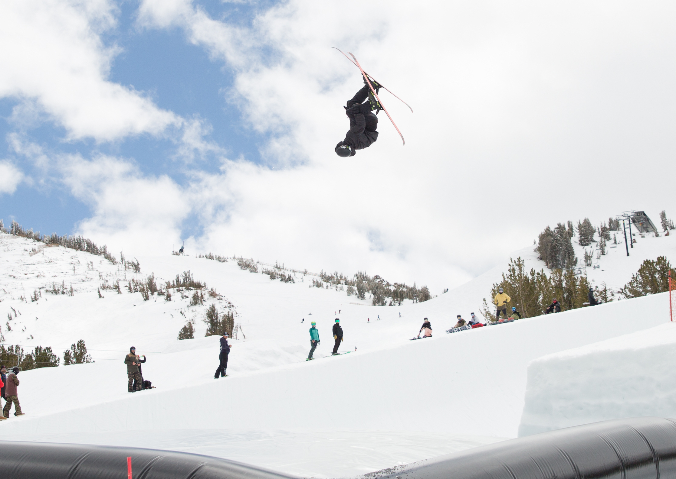 Hunter Carey throwing down on the airbag at Mammoth Mountain, California. (U.S. Ski & Snowboard - Sarah Brunson) Hunter Carey
