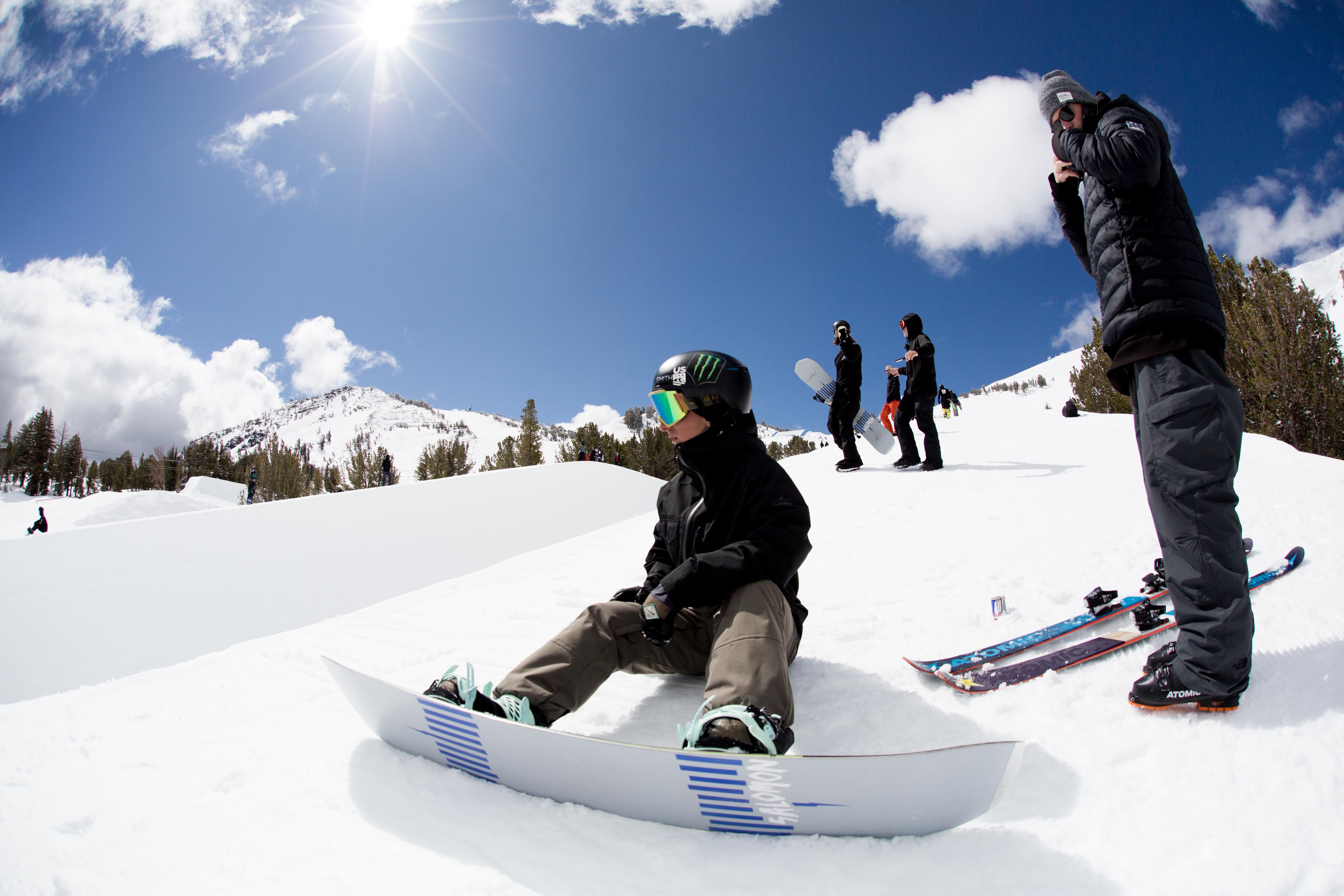 Lucas Foster waiting to hit the airbag at Mammoth. (U.S. Ski & Snowboard - Sarah Brunson) Lucas Foster at Mammoth