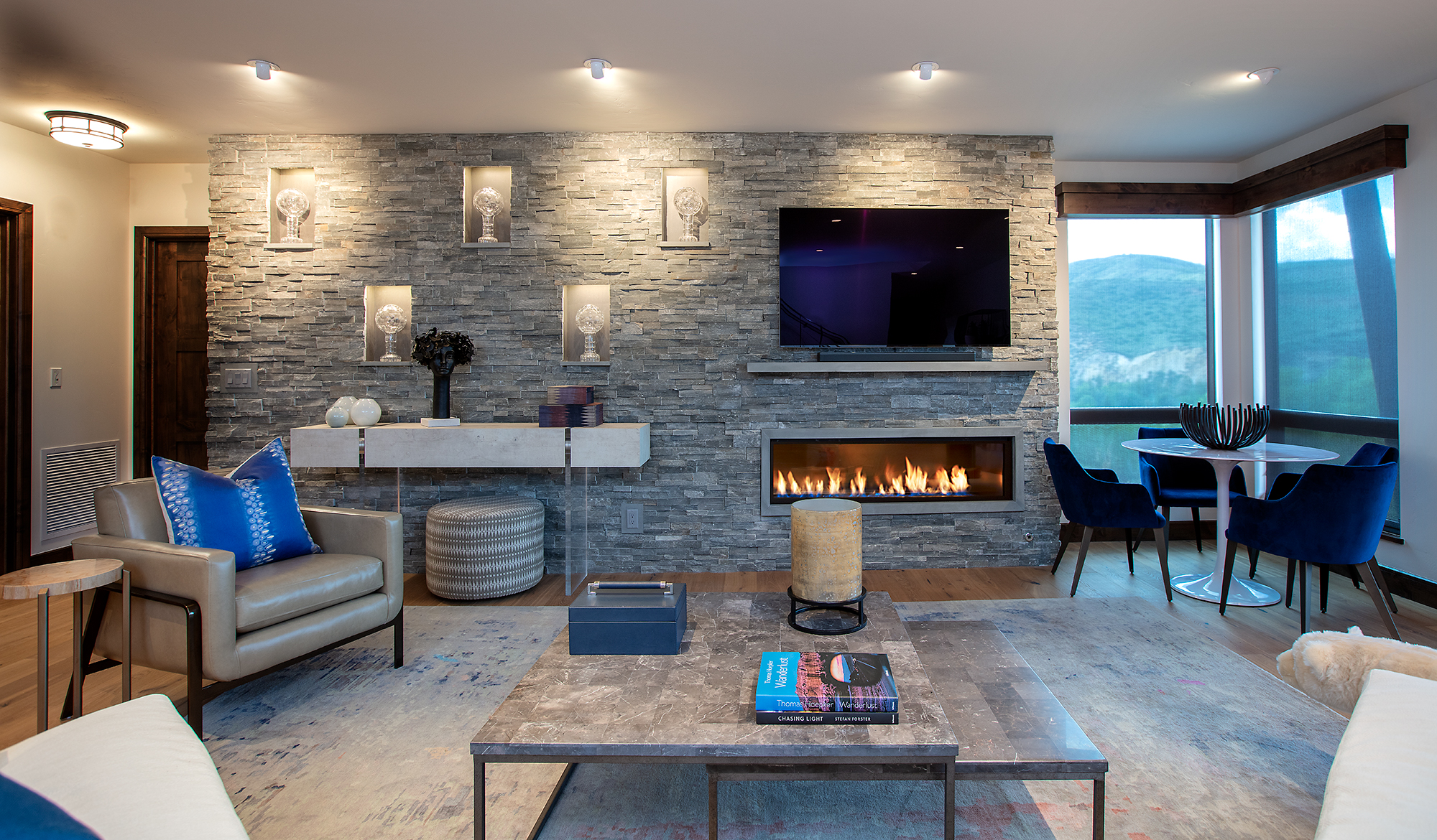 The Downstairs' Living Room - World Cup Globes View