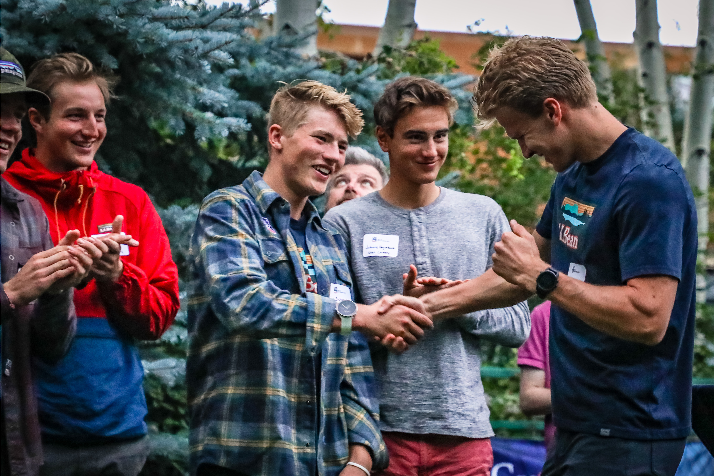 Athletes interact at fundraiser