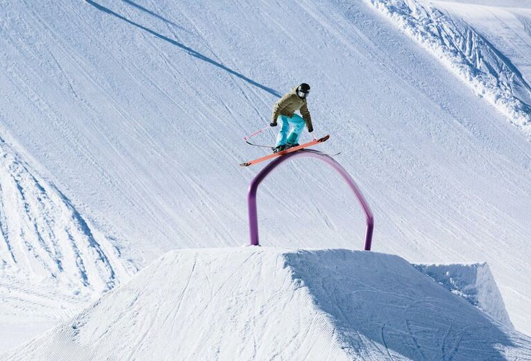 Maggie Voisin wearing the new 2019-20 Spyder Freeski Collection. (Spyder) maggie spyder
