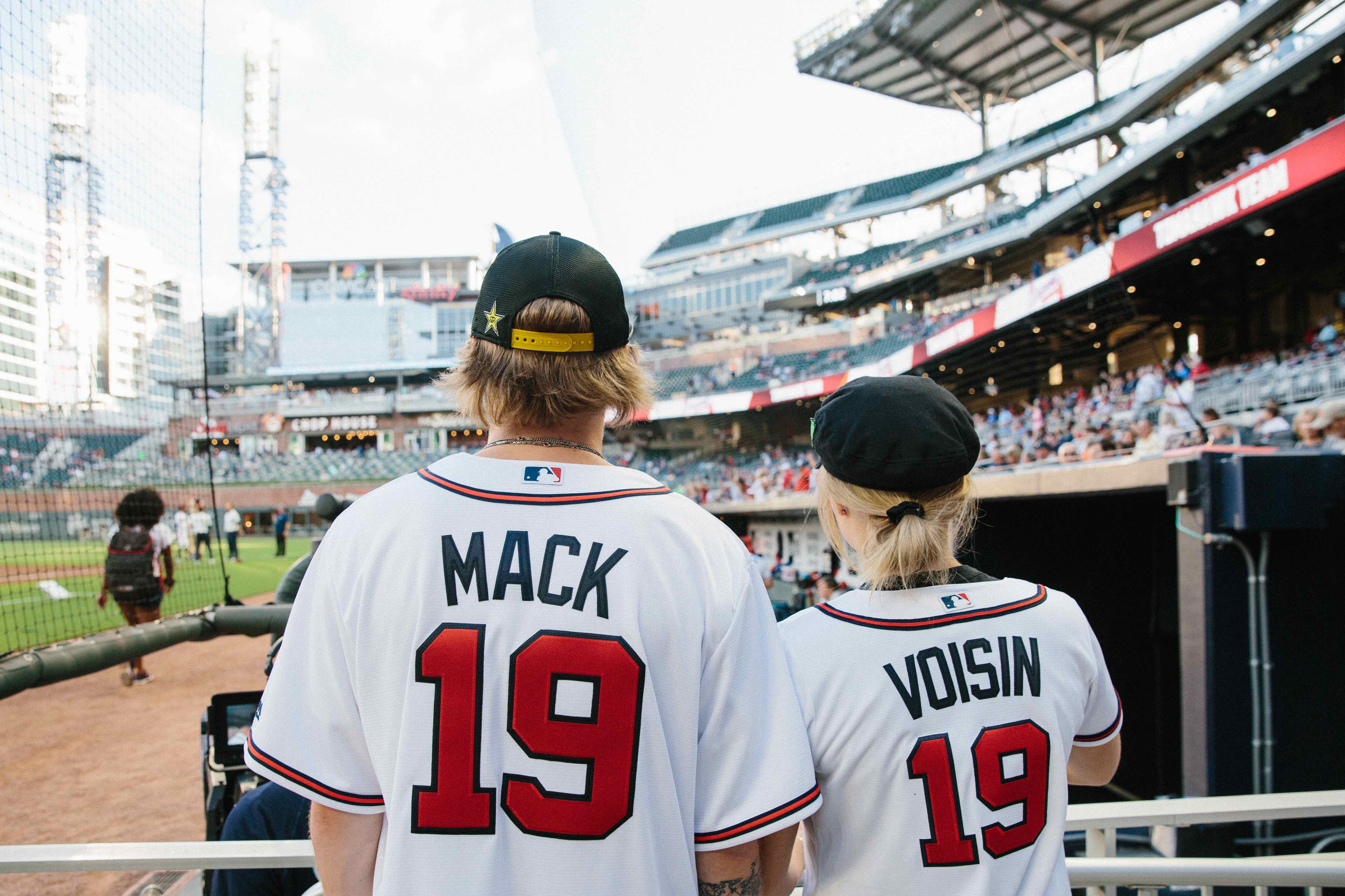 Kyle Mack and Maggie Voisin at the Visa Big Air presented by Land Rover Announcement at SunTrust Park. (U.S. Ski & Snowboard - Sarah Brunson) Kyle, Maggie