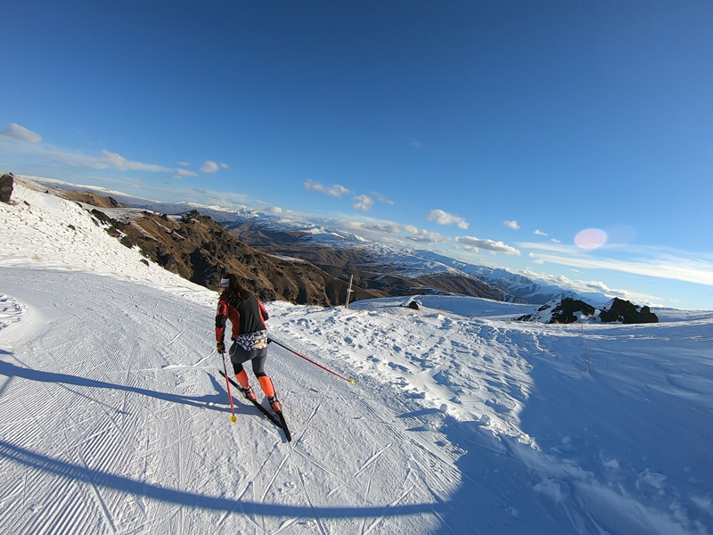 Sunshine and blue skis Sunshine