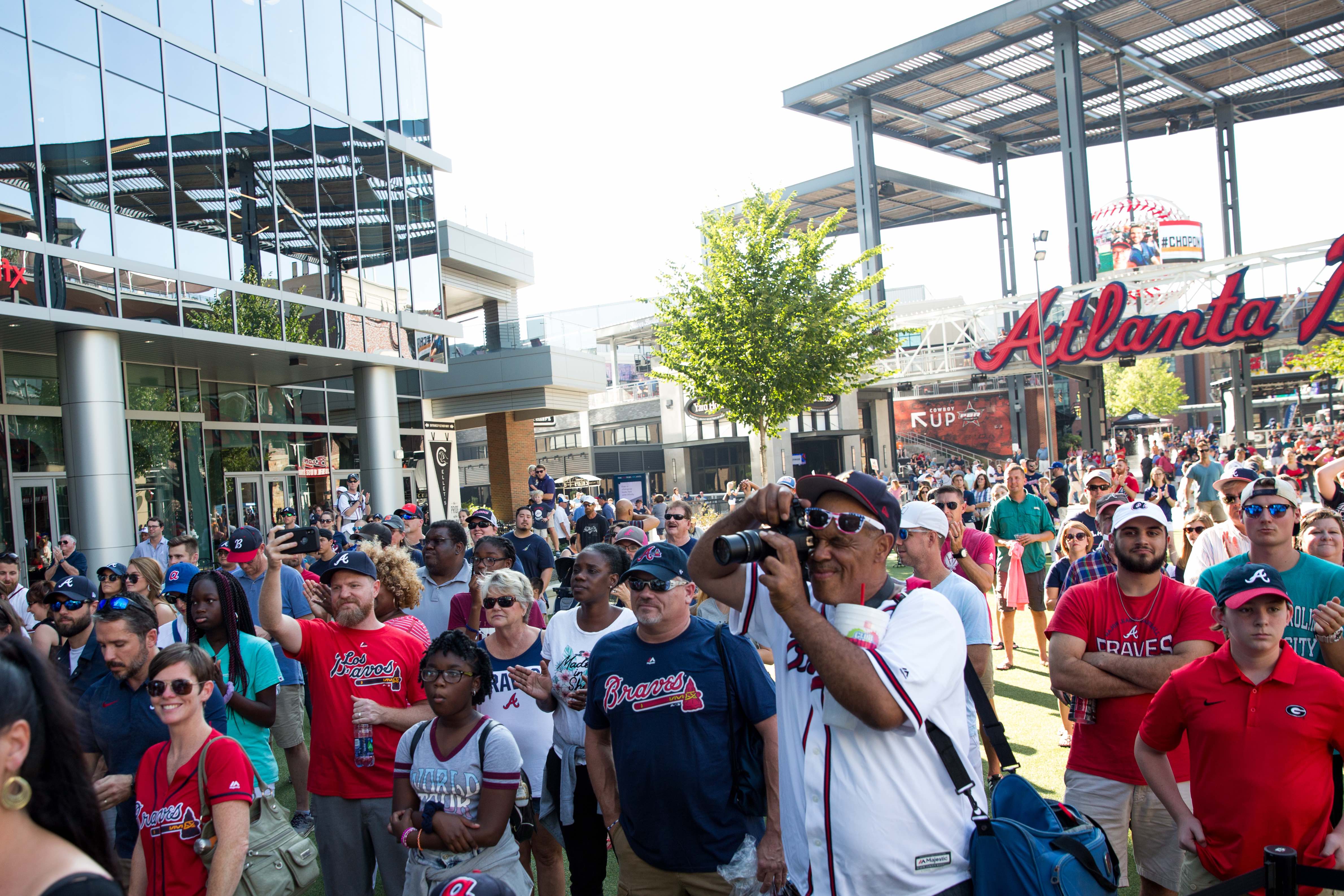 The Atlanta crowd during the Visa Big Air presented by Land Rover Announcement at SunTrust Park. (U.S. Ski & Snowboard - Sarah Brunson) Crowd at announcement