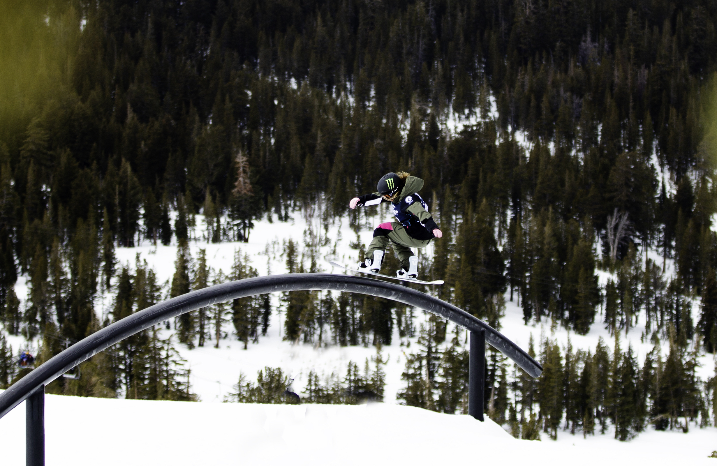 Jamie Anderson on the rails