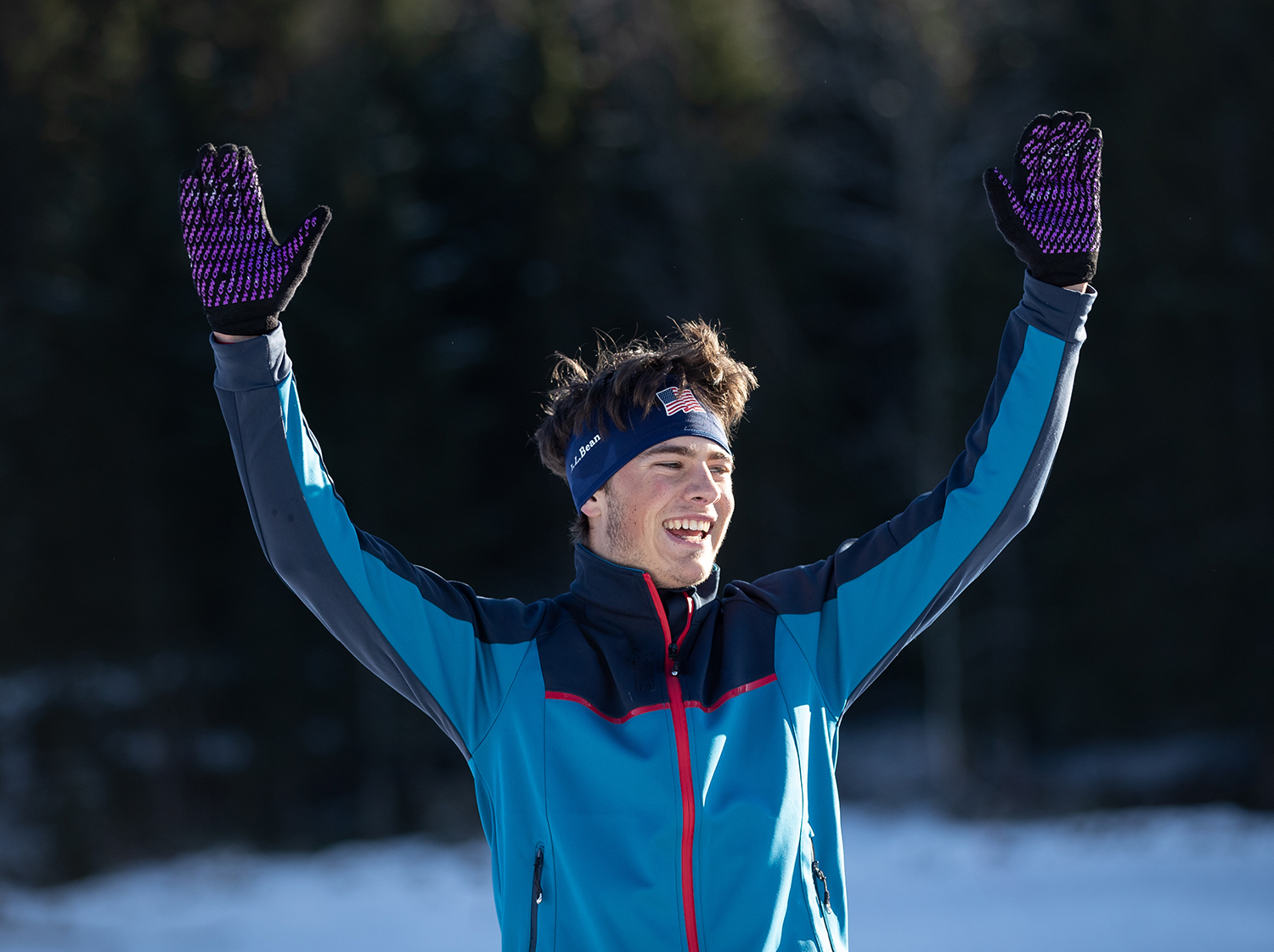 Will Koch celebrates his bronze medal at Tuesday's Youth Olympic Winter Games 10k classic. (OIS/Joel Marklund)