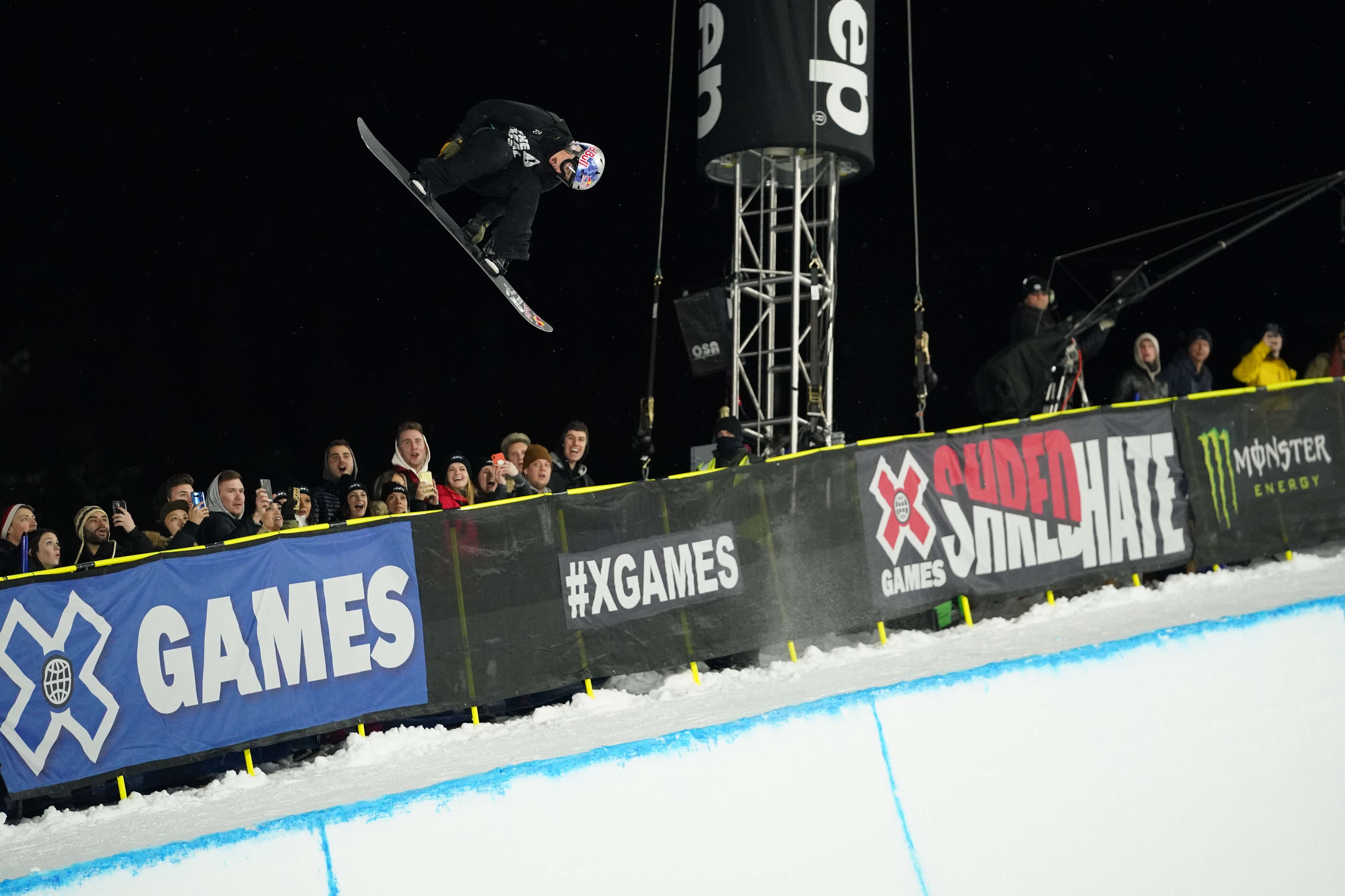 Toby Miller competing in Snowboard SuperPipe Session during X Games Aspen 2020. (ESPN Images - Matt Morning) Toby