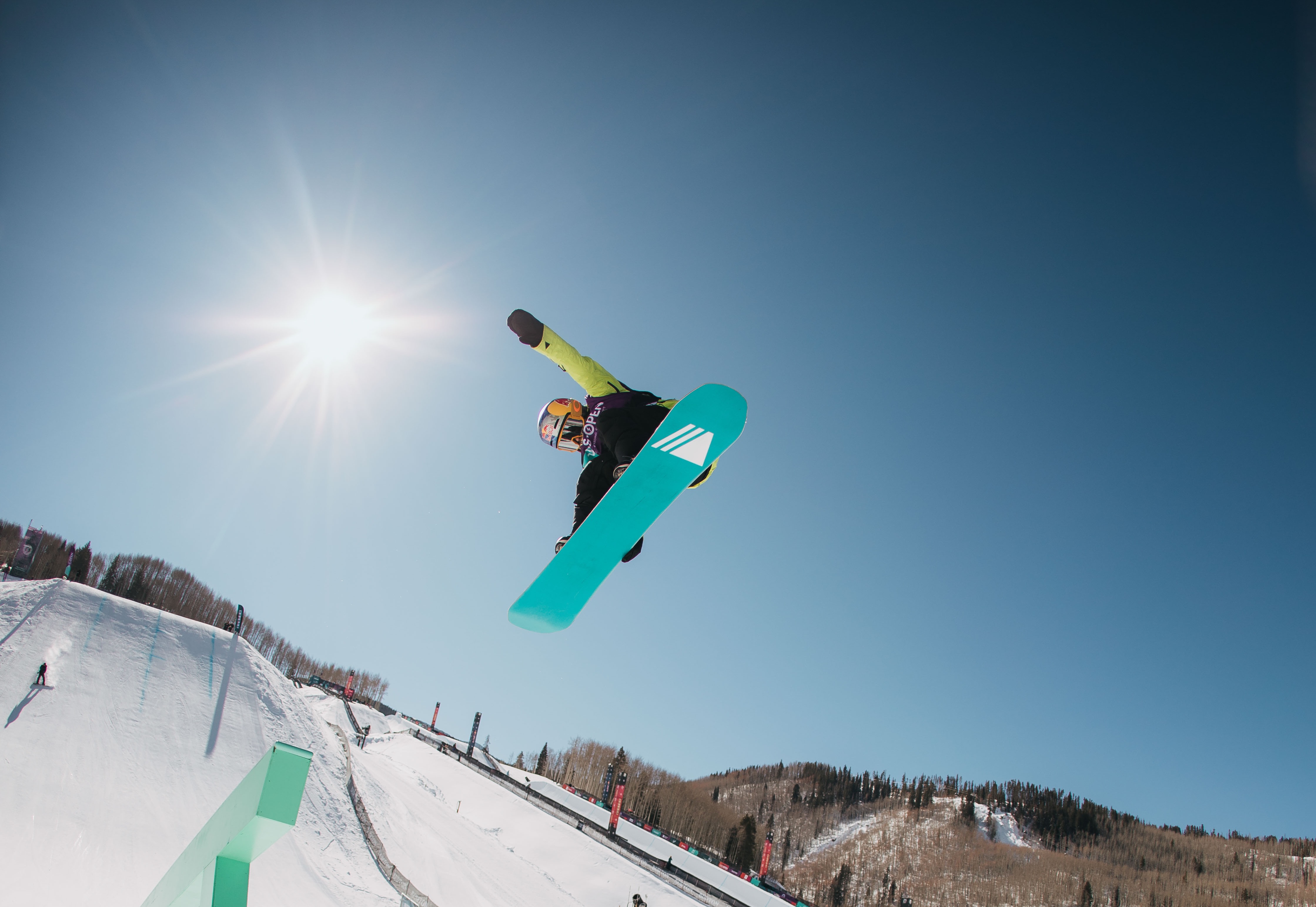 Hailey Langland on course at the 2020 U.S. Open slopestyle podium at Vail, Colo. (Burton U.S. Open - Peter Cirilli) Hailey