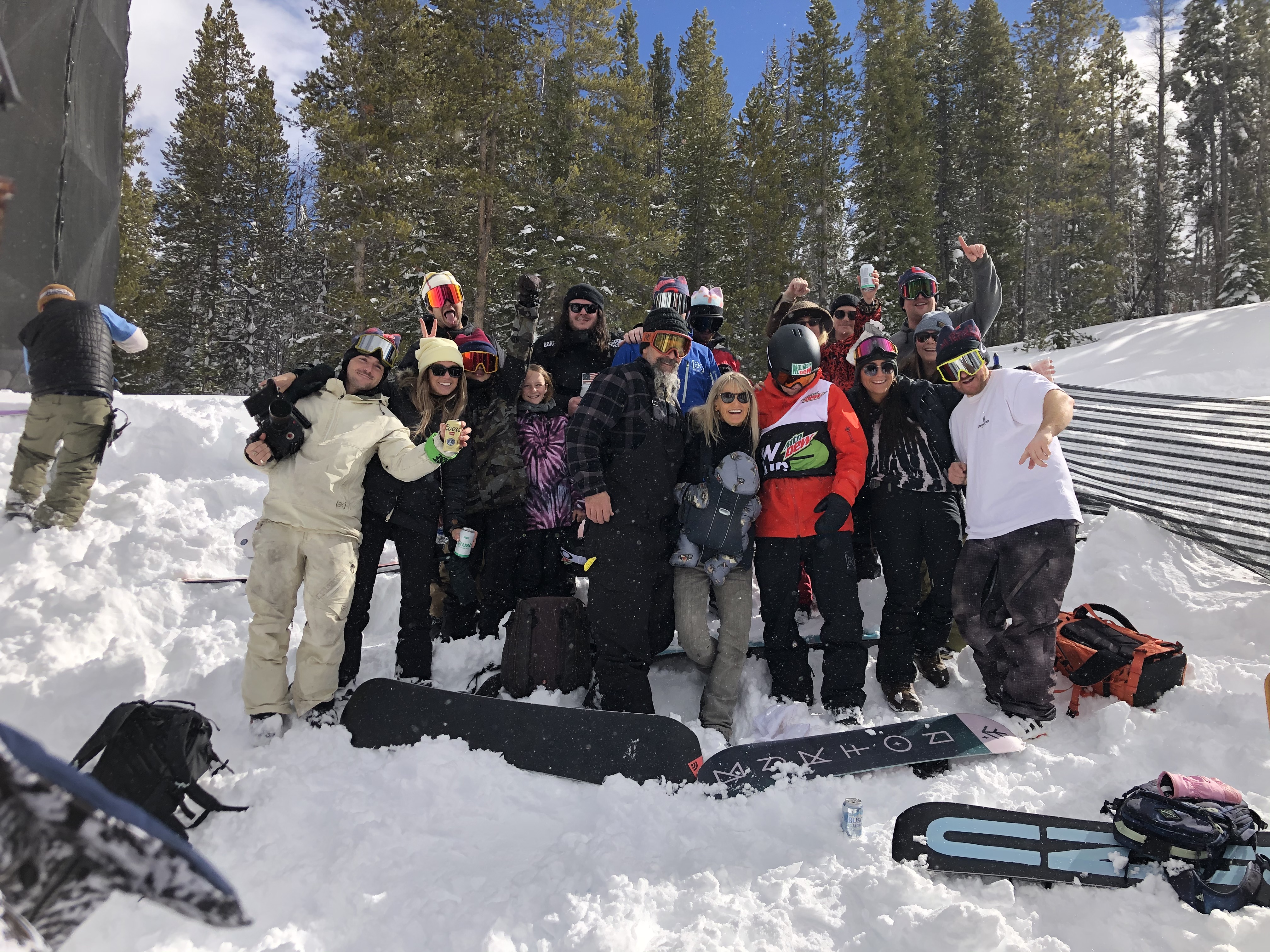 The Gerard friends and family crew at the 2020 Dew Tour. (U.S. Ski & Snowboard - Andrew Gauthier) Gerard crew