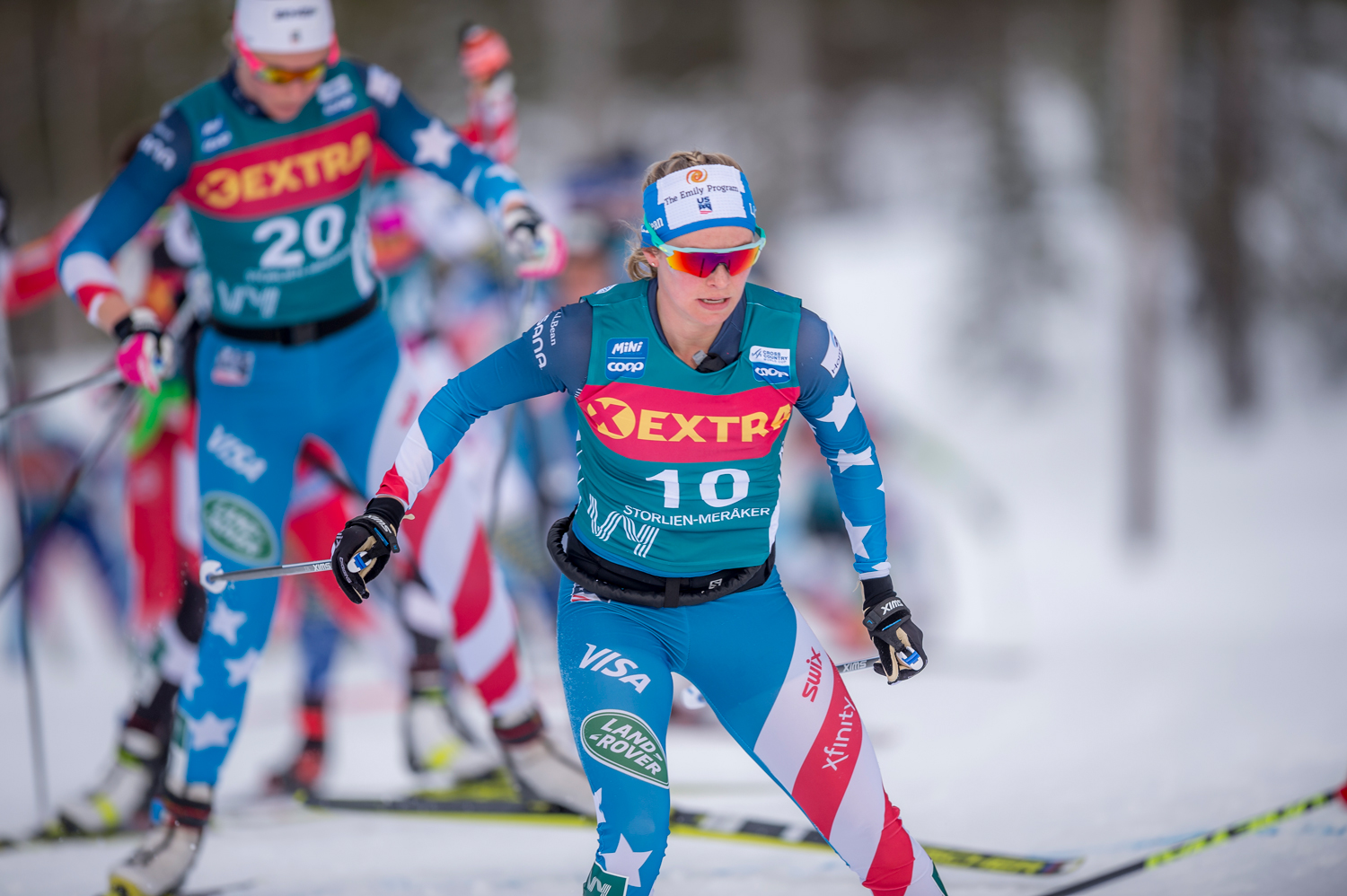 Jessie Diggins finished seventh in Thursday's stage 4. (www.nordicfocus.com. © Thibaut/NordicFocu)