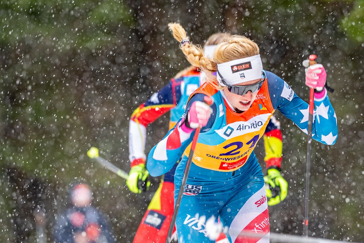 Hailey Swirbul Hailey Swirbul finished 22nd in Sunday's World Championships sprint. (@flyingpoint)