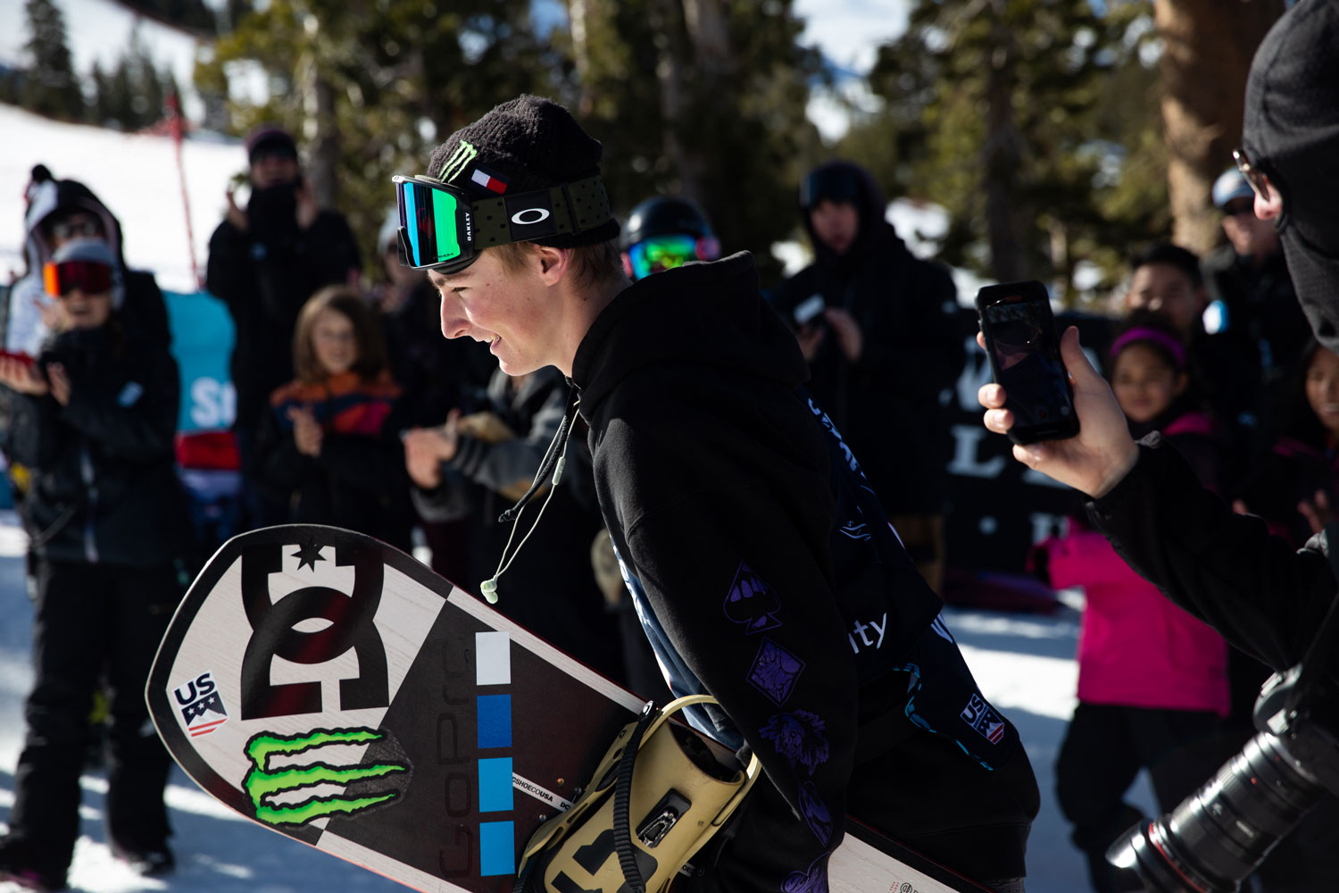 Dusty Henricksen heads to his first World Cup awards ceremony at the Land Rover U.S. Grand Prix at Mammoth Mountain. Dusty Henricksen heads to his first World Cup awards ceremony at the Land Rover U.S. Grand Prix at Mammoth Mountain.