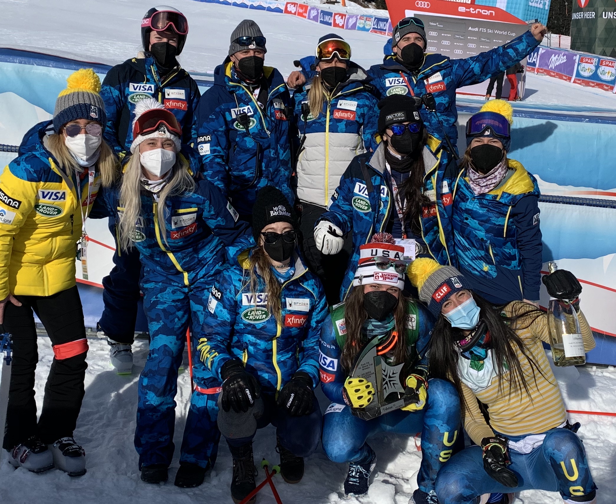 women's speed team celebrating
