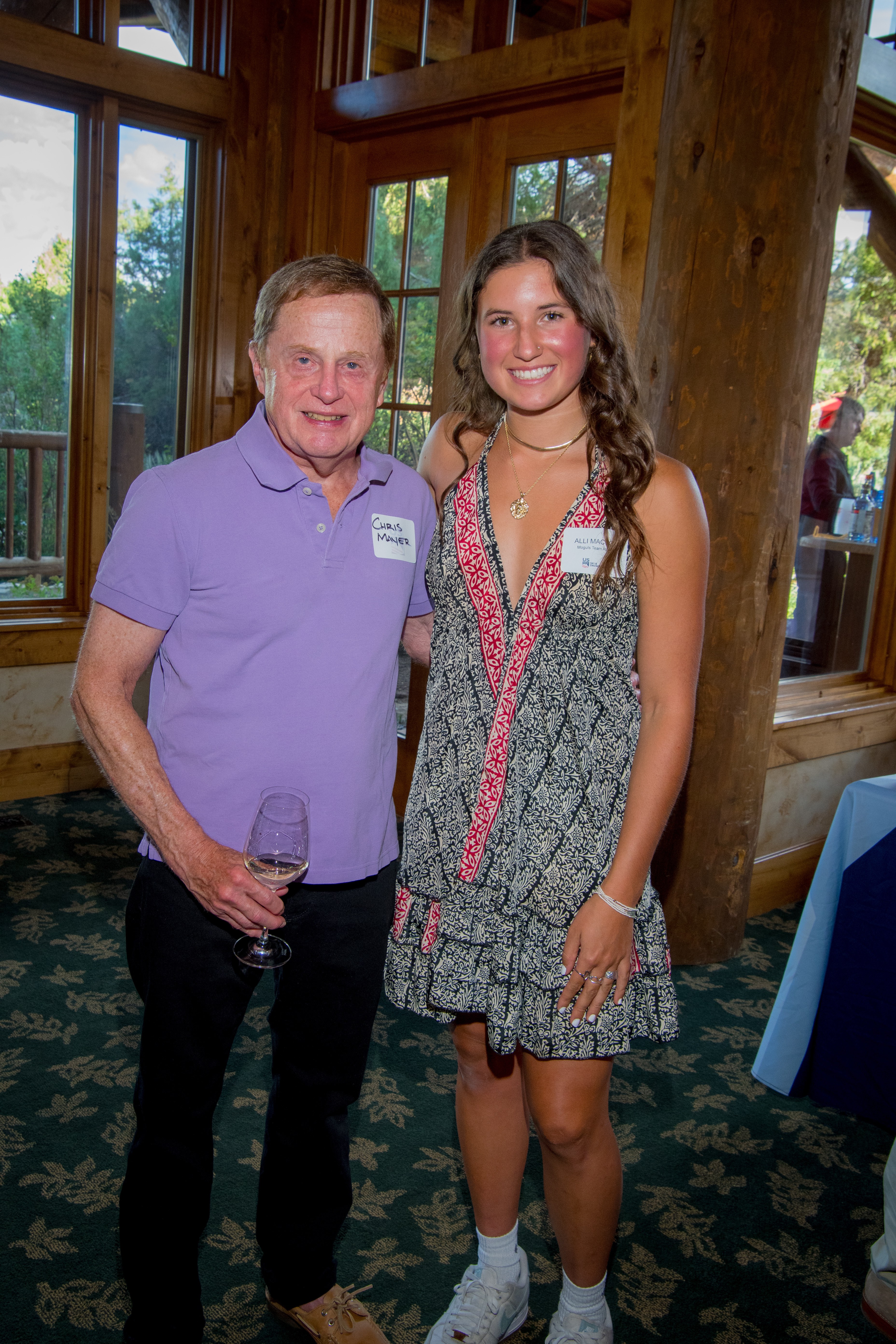 two attendees at the Stifel U.S. Freestyle Ski Team moguls fundraiser