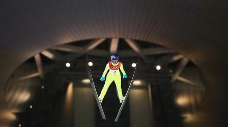 Sarah Hendrickson finished 19th in the women's normal hill final at the Alpensia Ski Jumping Centre. (Getty Images - Clive Mason)